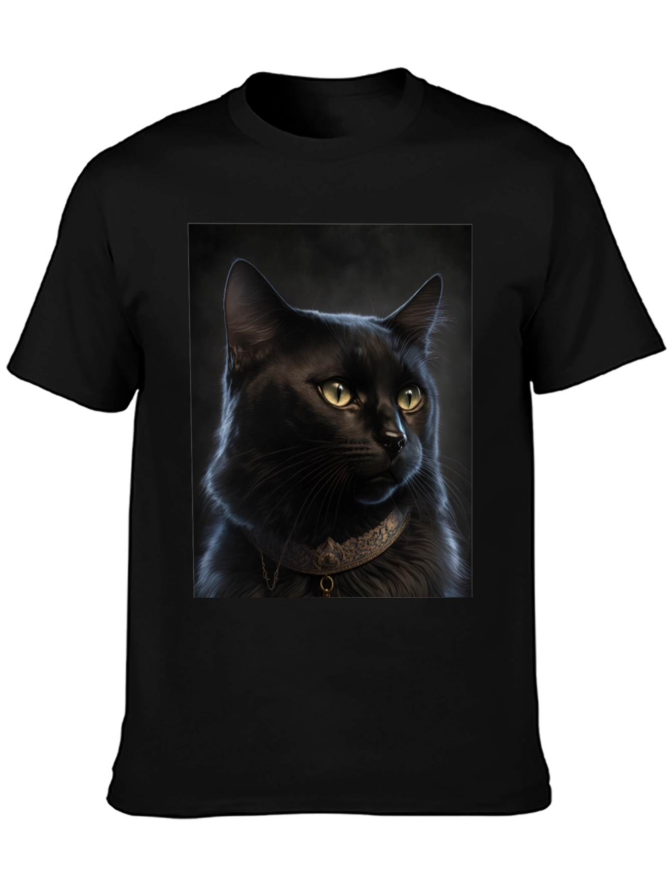 Black Cat Portrait Graphic T-Shirt