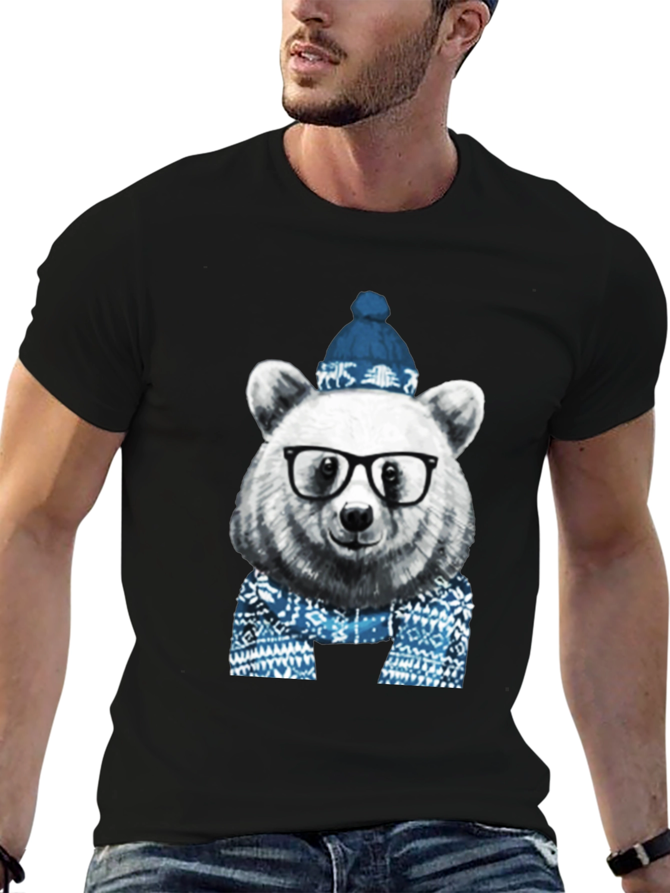 Bear with Glasses T-Shirt - Winter Edition