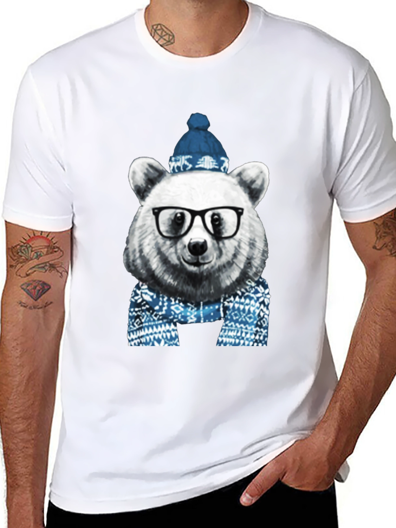 Bear with Glasses T-Shirt - Winter Edition