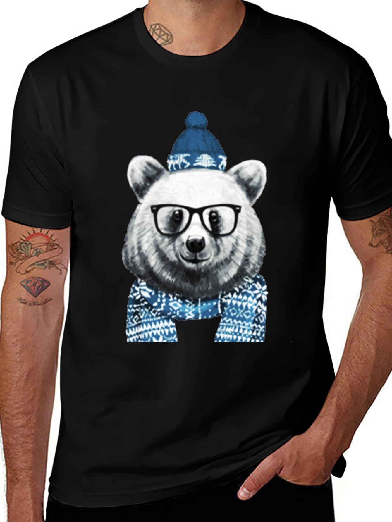 Bear with Glasses T-Shirt - Winter Edition