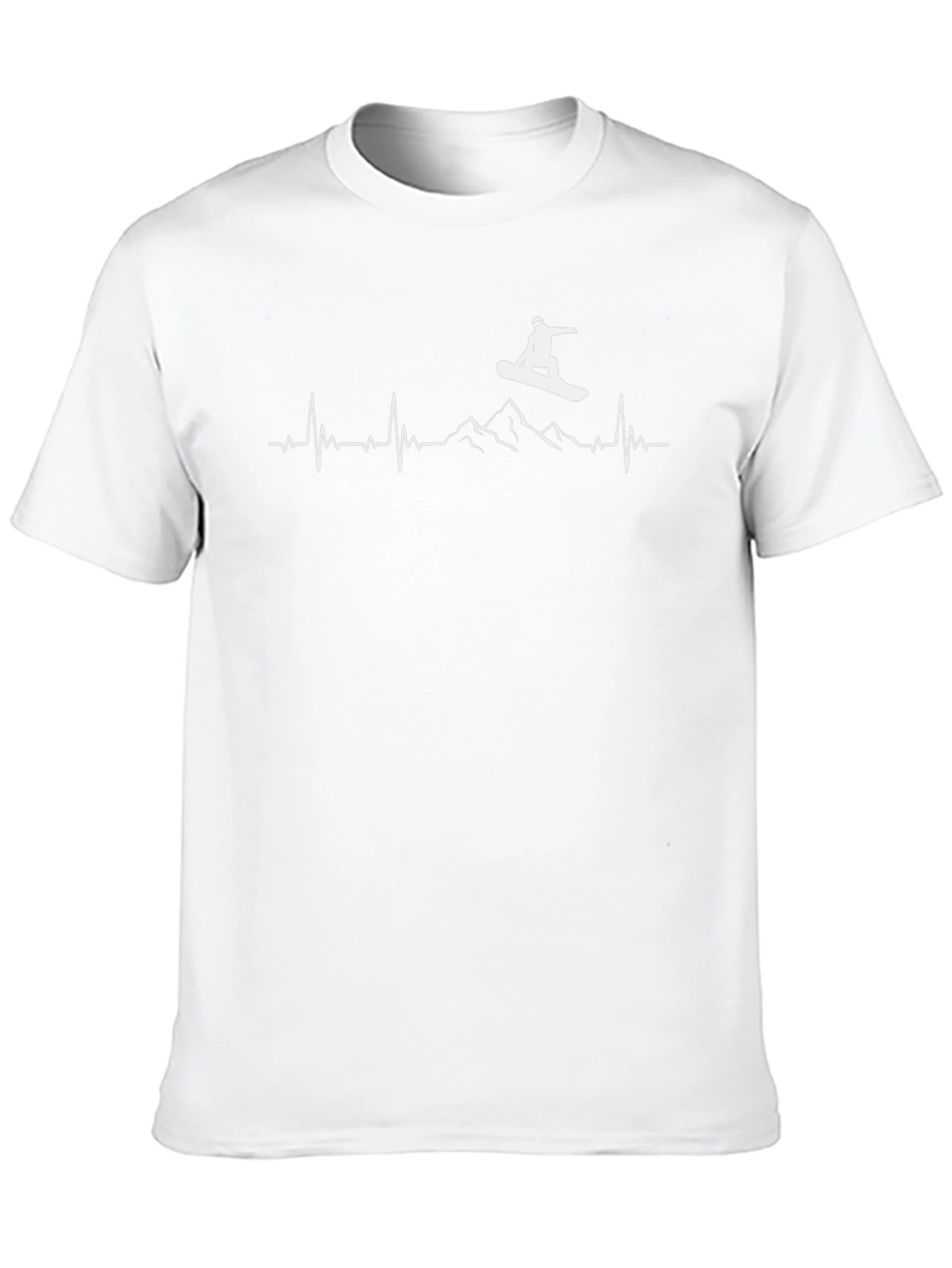 Snowboard Heartbeat Graphic Tee - Black Cotton T-Shirt