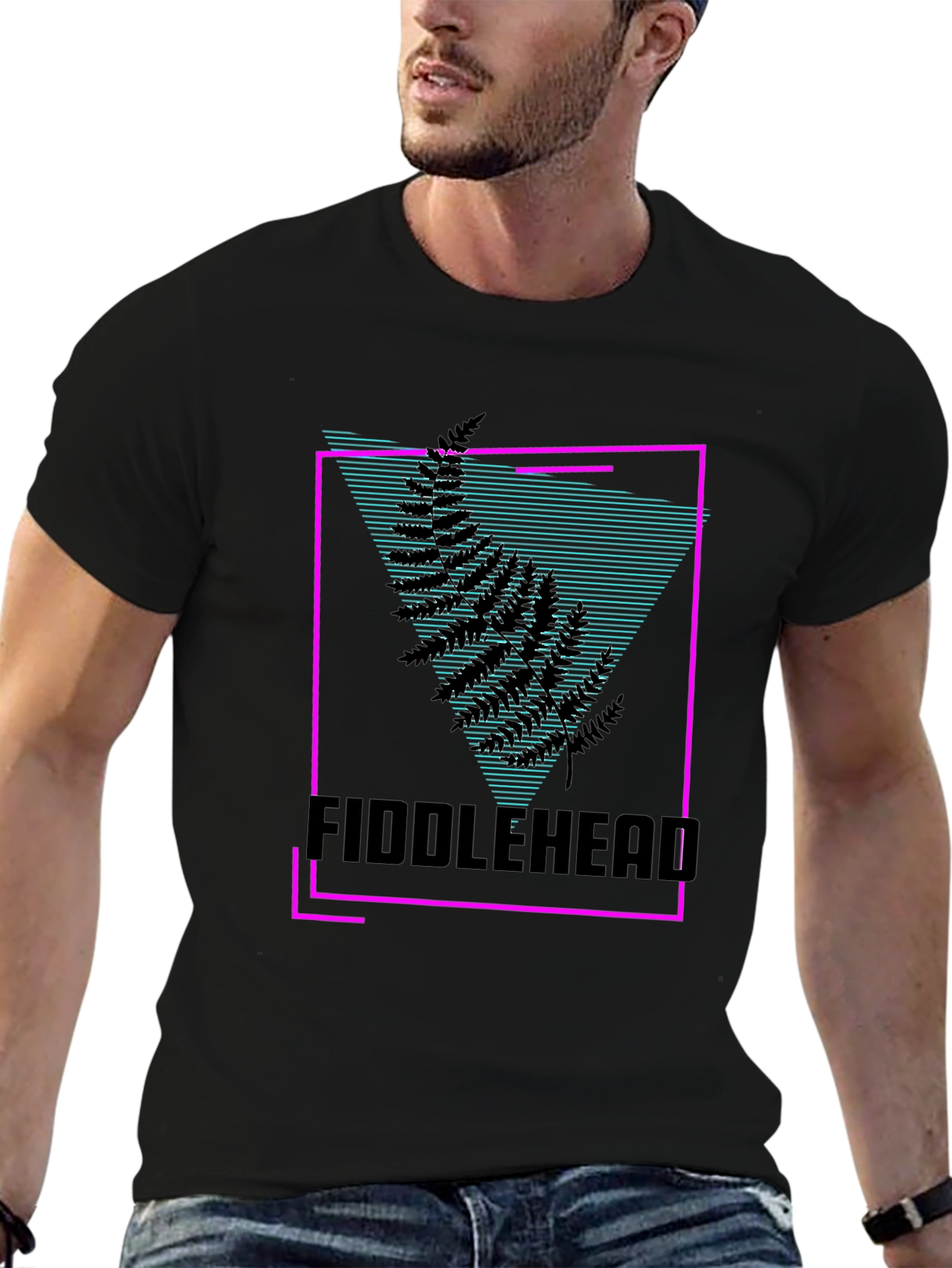 Fiddlehead Graphic T-Shirt - Retro Synthwave Design
