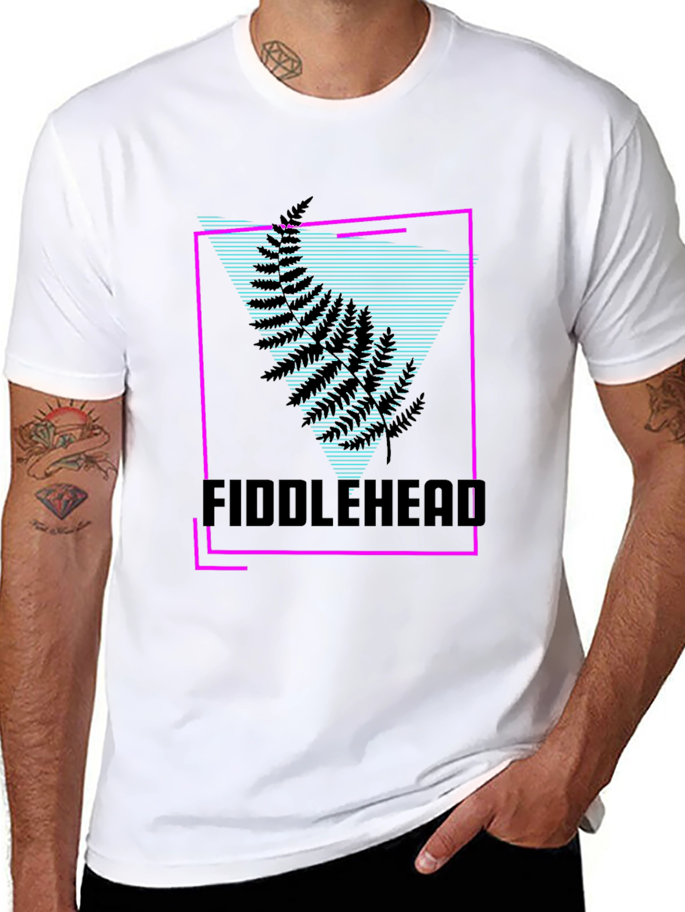 Fiddlehead Graphic T-Shirt - Retro Synthwave Design