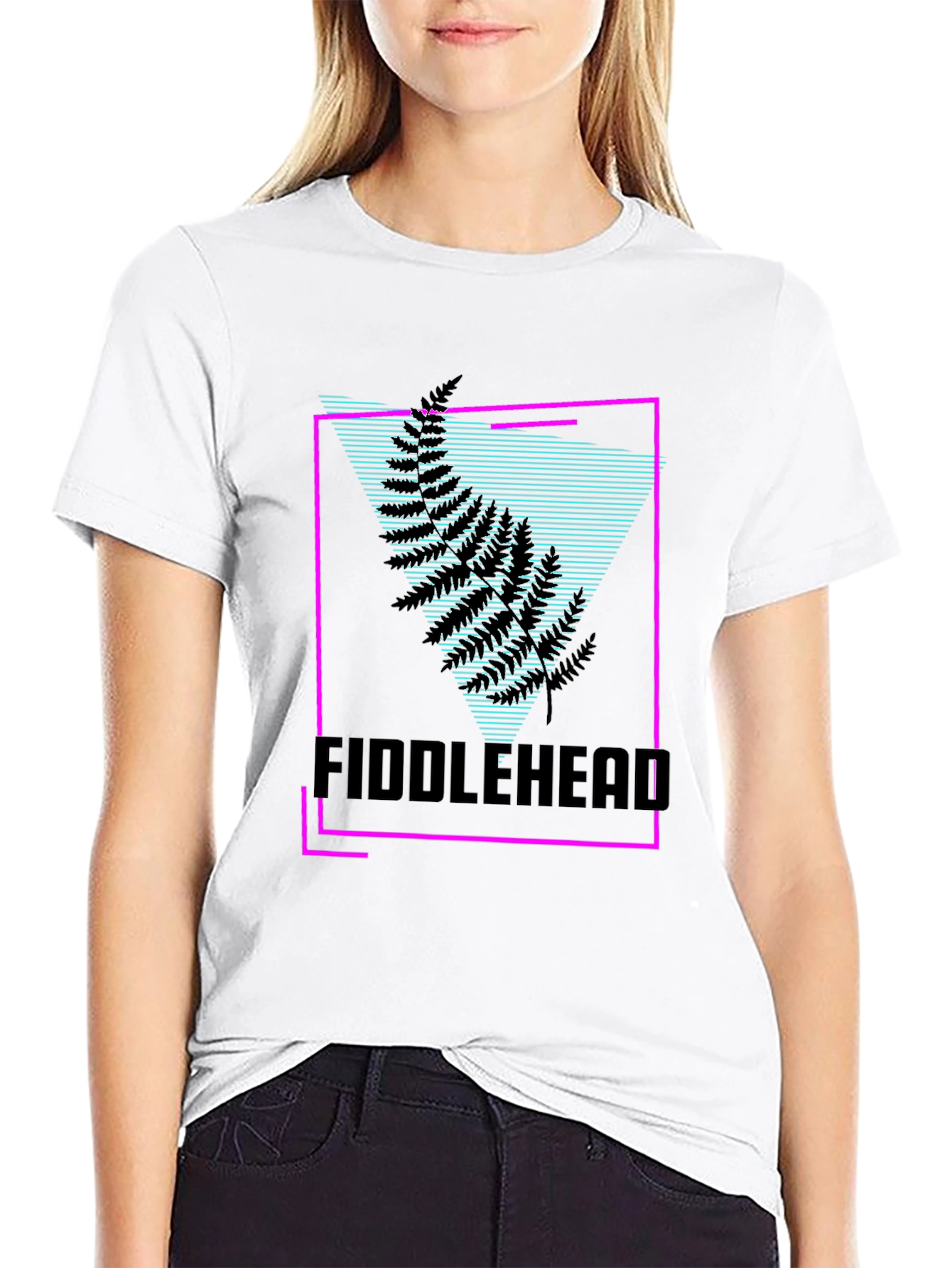 Fiddlehead Graphic T-Shirt - Retro Synthwave Design