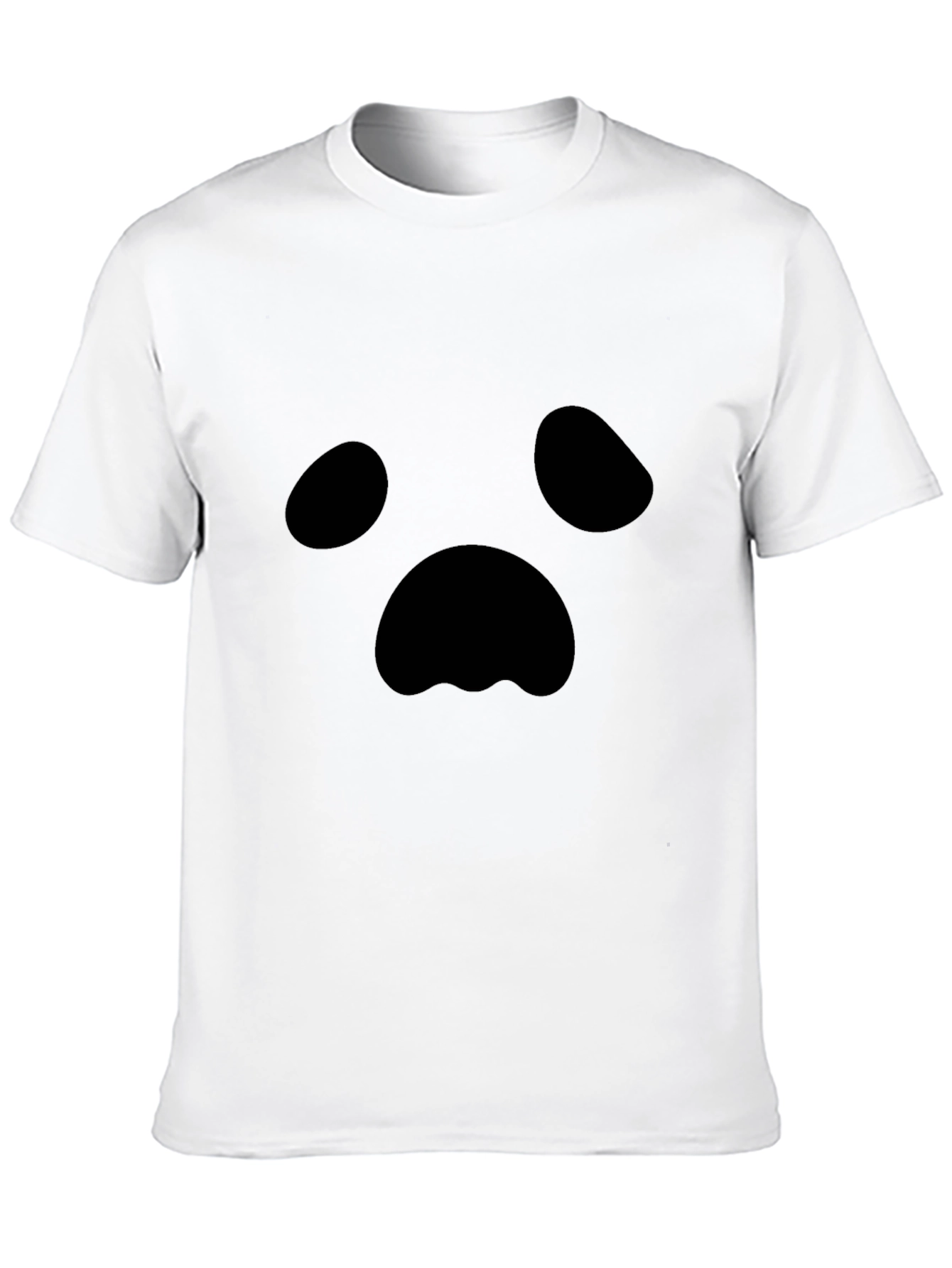 Spooky Ghost Face Black T-Shirt