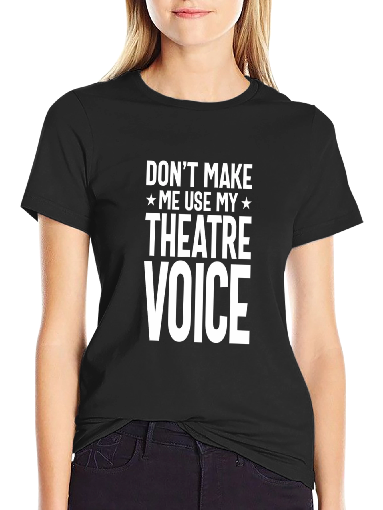 Theater Voice Graphic Tee - Black Cotton T-Shirt