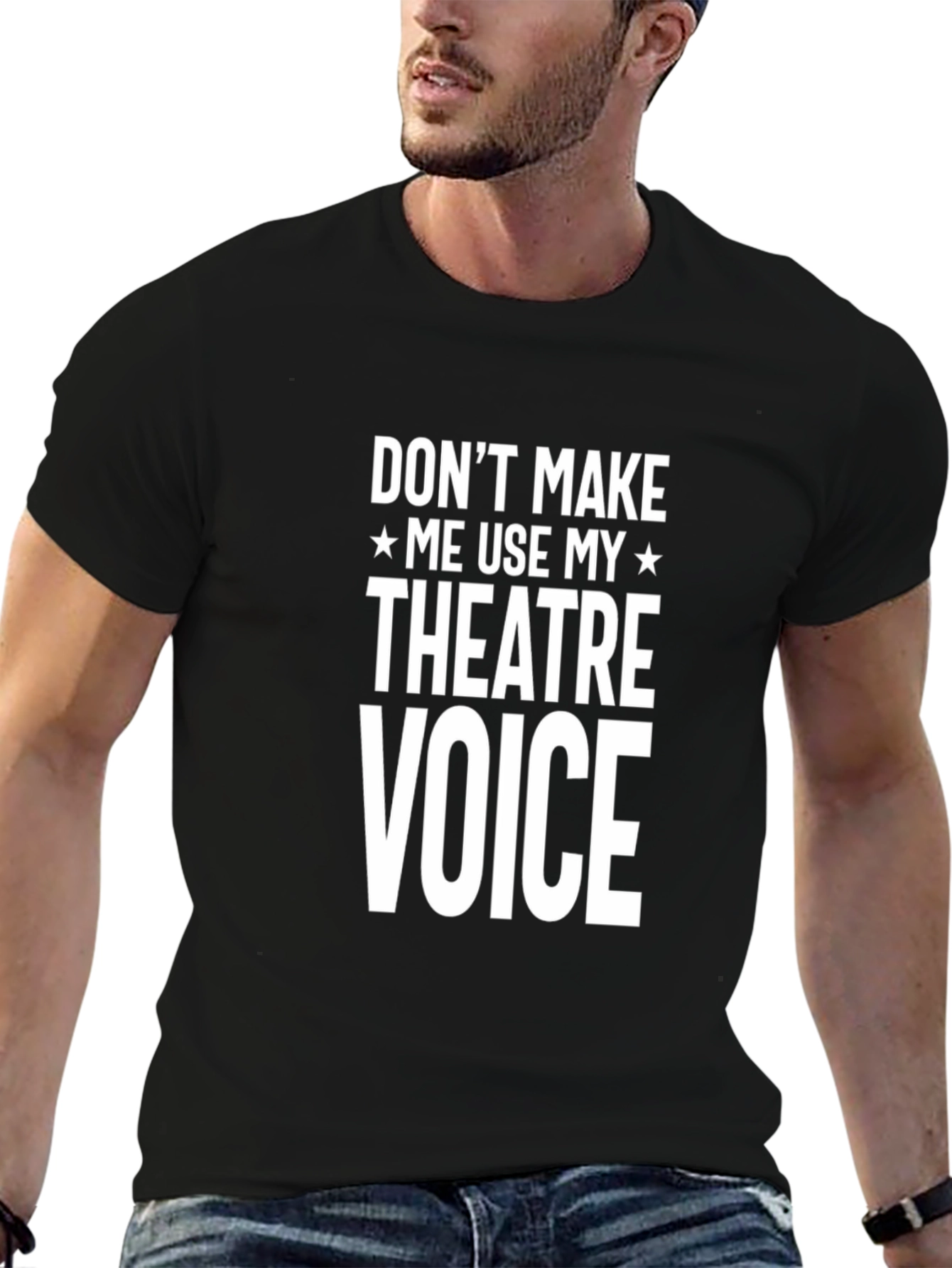 Theater Voice Graphic Tee - Black Cotton T-Shirt