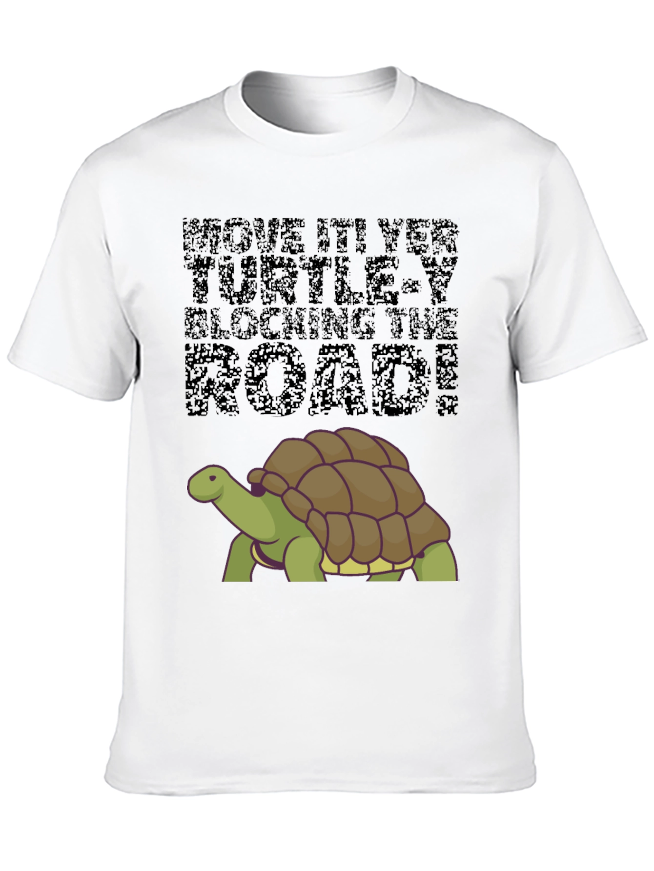 Move It! Turtle Graphic Tee - Black Cotton Blend
