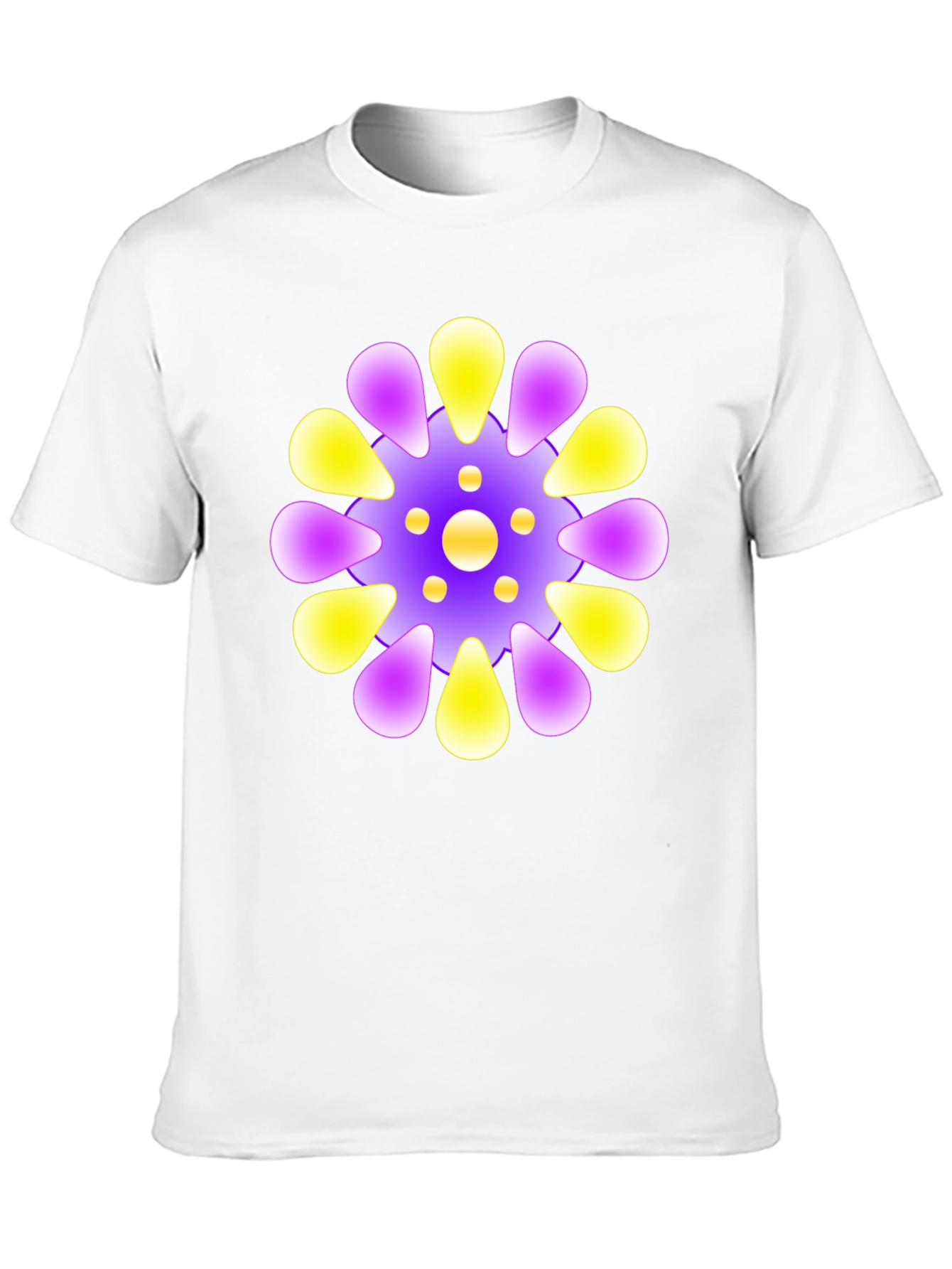 Vibrant Floral Design Black T-Shirt