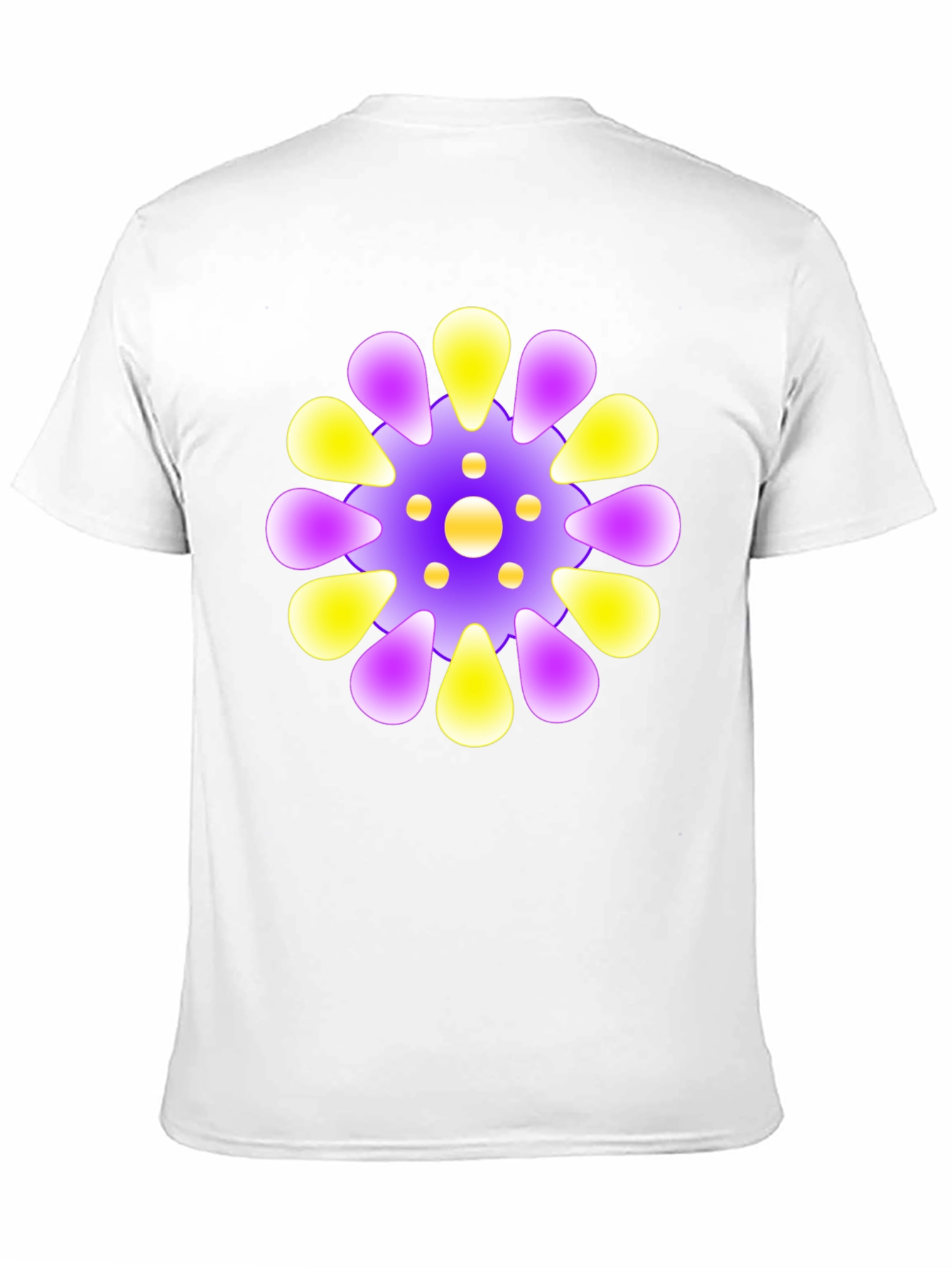 Vibrant Floral Design Black T-Shirt