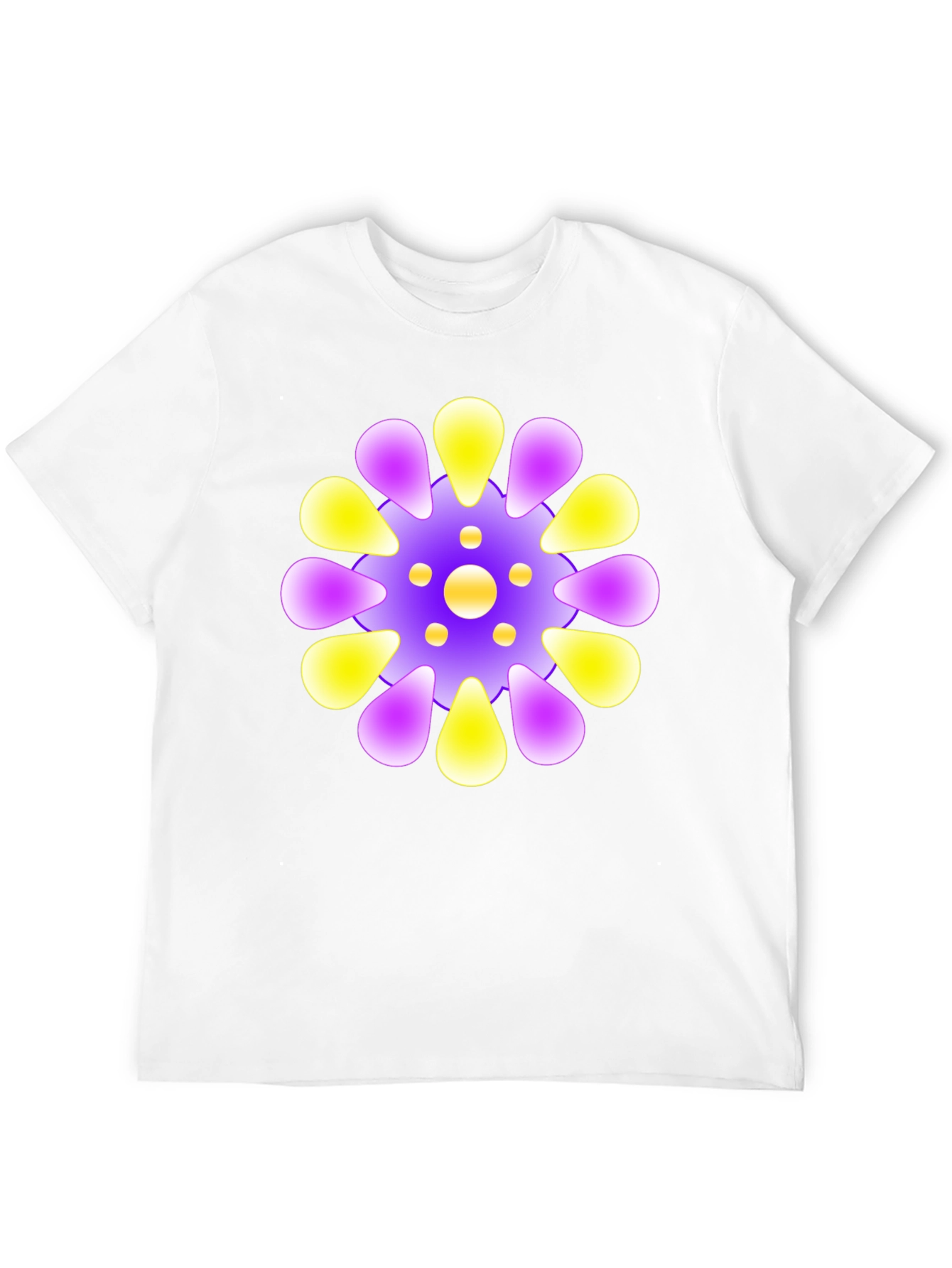 Vibrant Floral Design Black T-Shirt