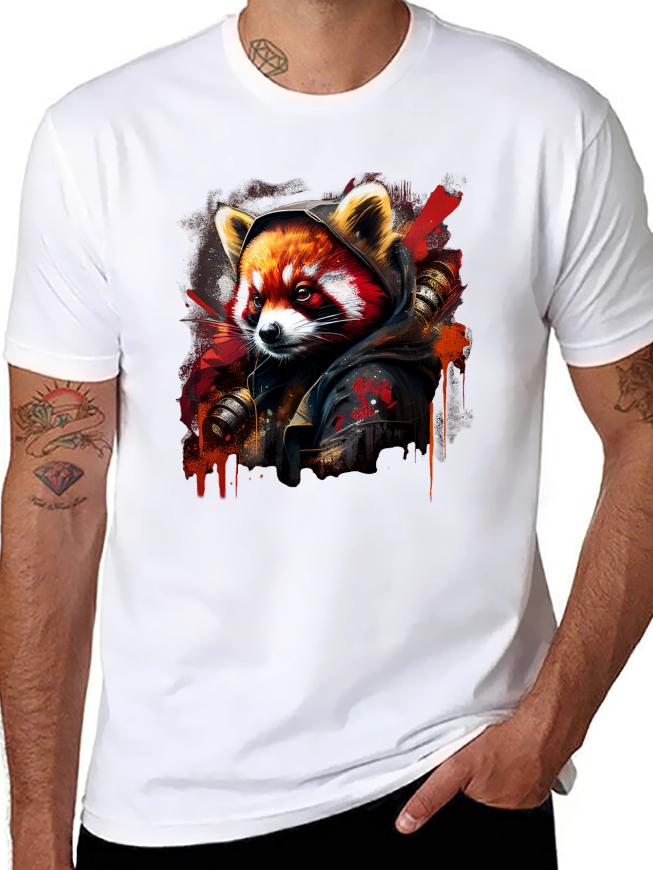 Red Panda Graphic Print T-Shirt - Urban Style