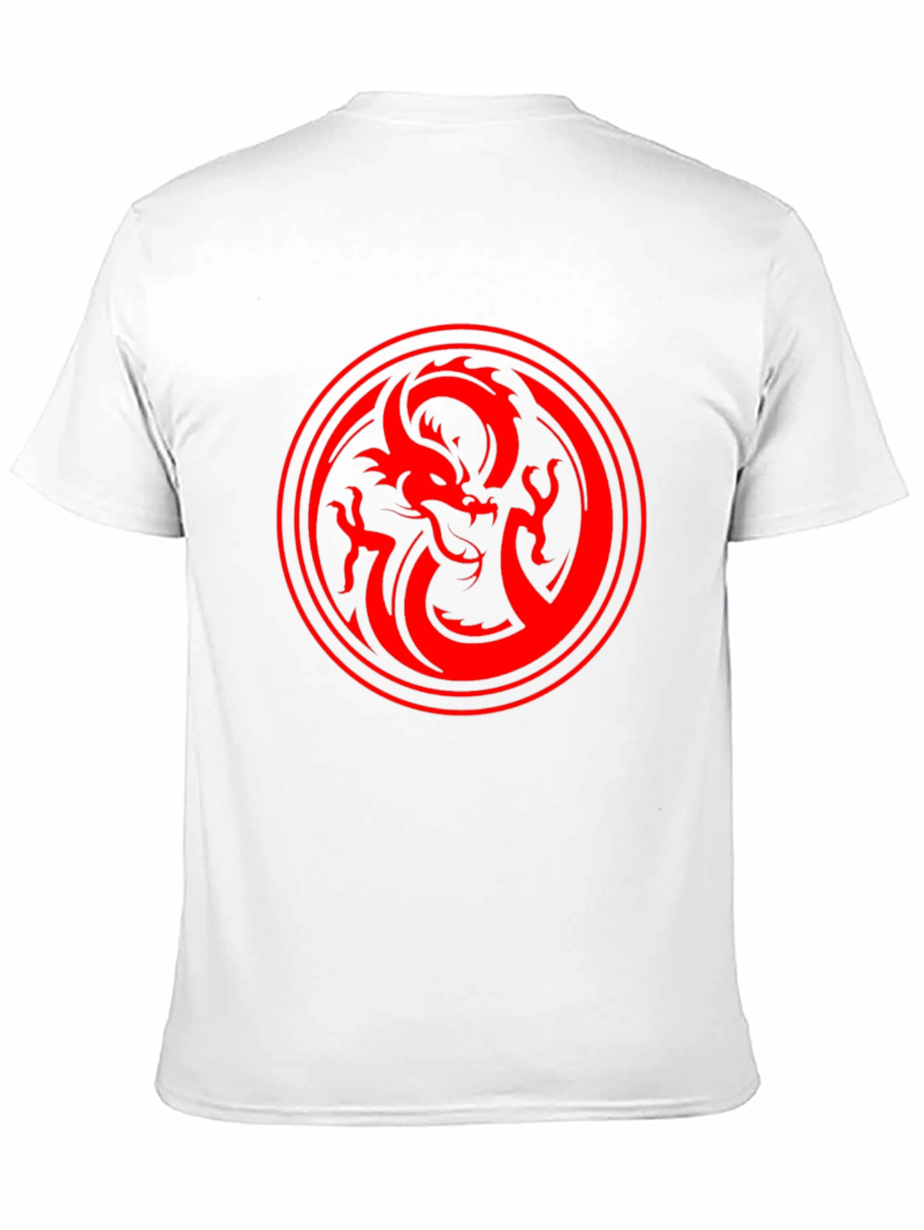 Dragon Circle Graphic Tee - Bold Red on Black
