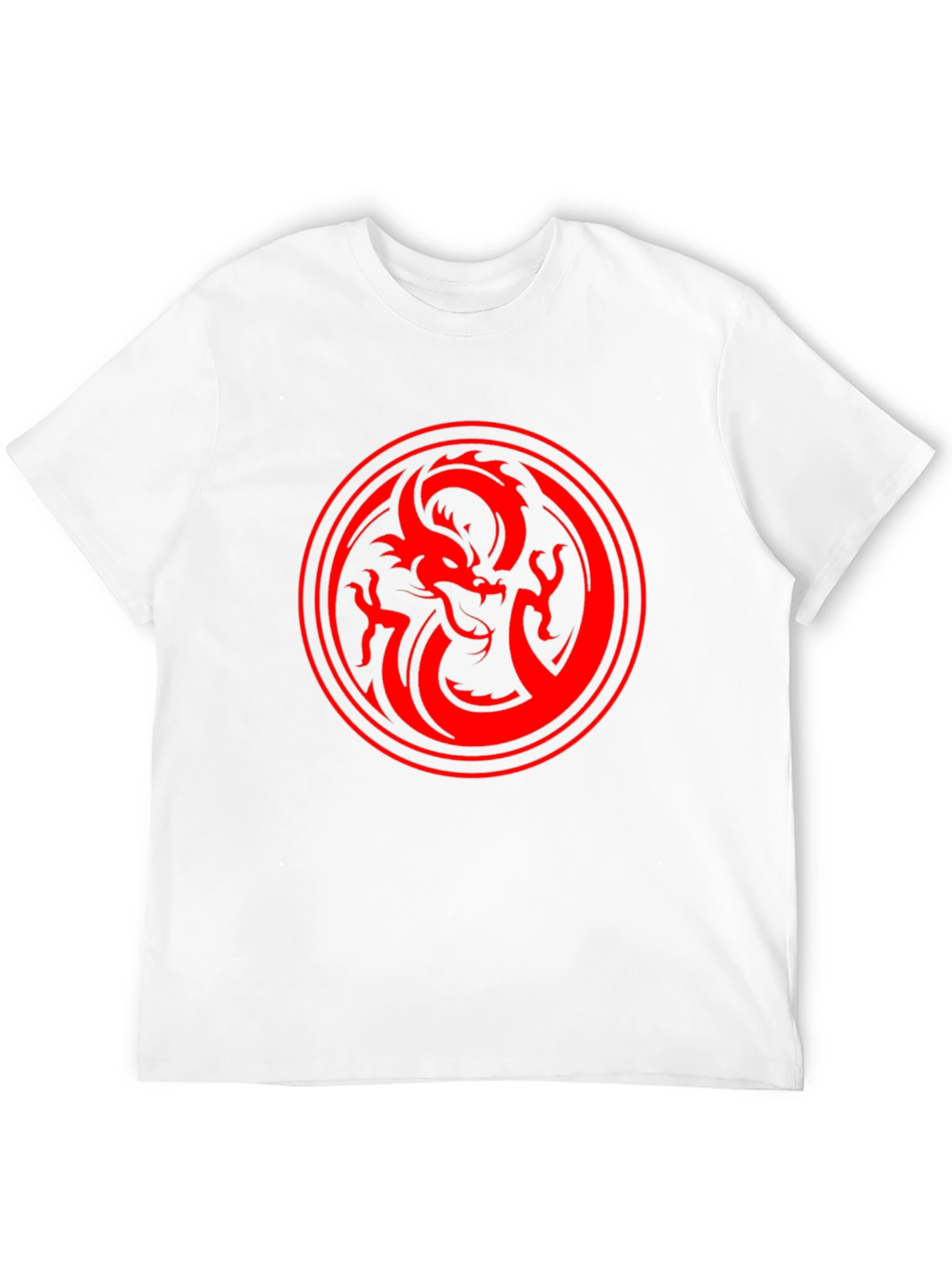 Dragon Circle Graphic Tee - Bold Red on Black