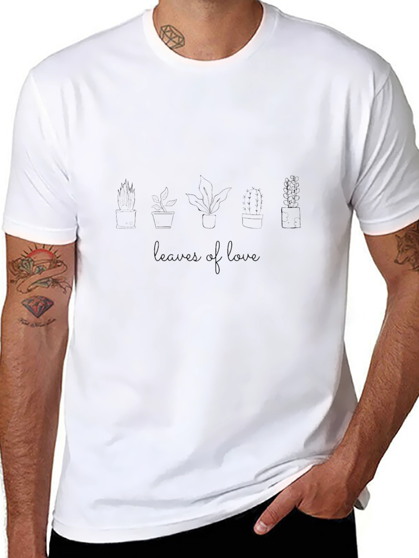 Leaves of Love Graphic Tee - Black Casual Stylish