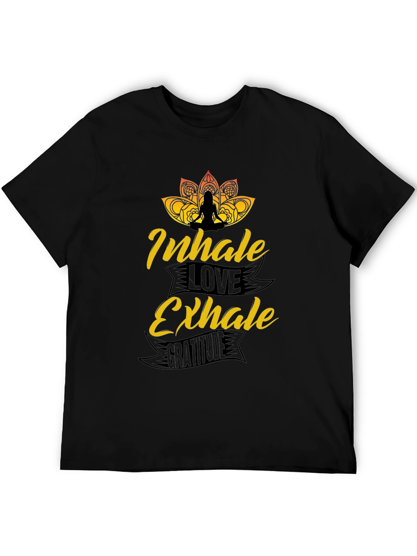 Inhale Love Exhale Gratitude Black T-Shirt