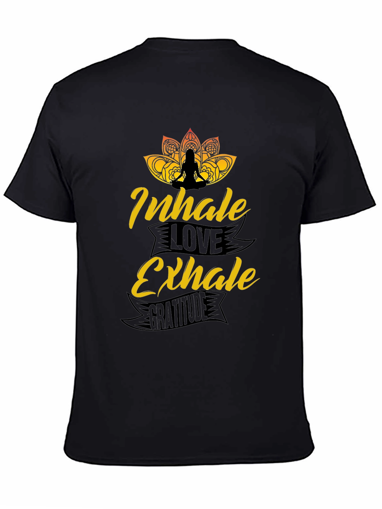 Inhale Love Exhale Gratitude Black T-Shirt