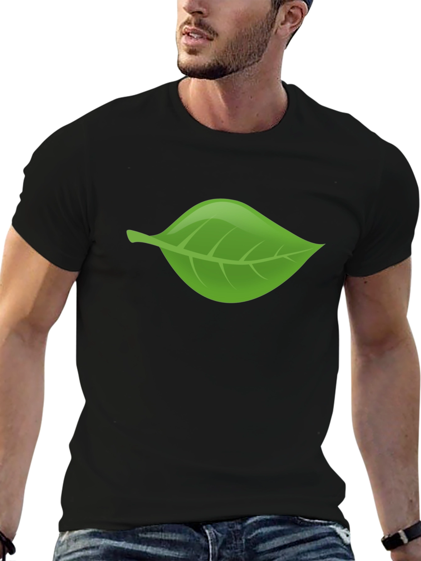 Leaf Graphic Black T-Shirt