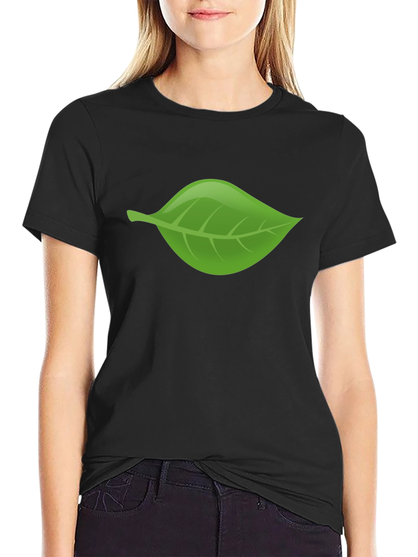 Leaf Graphic Black T-Shirt
