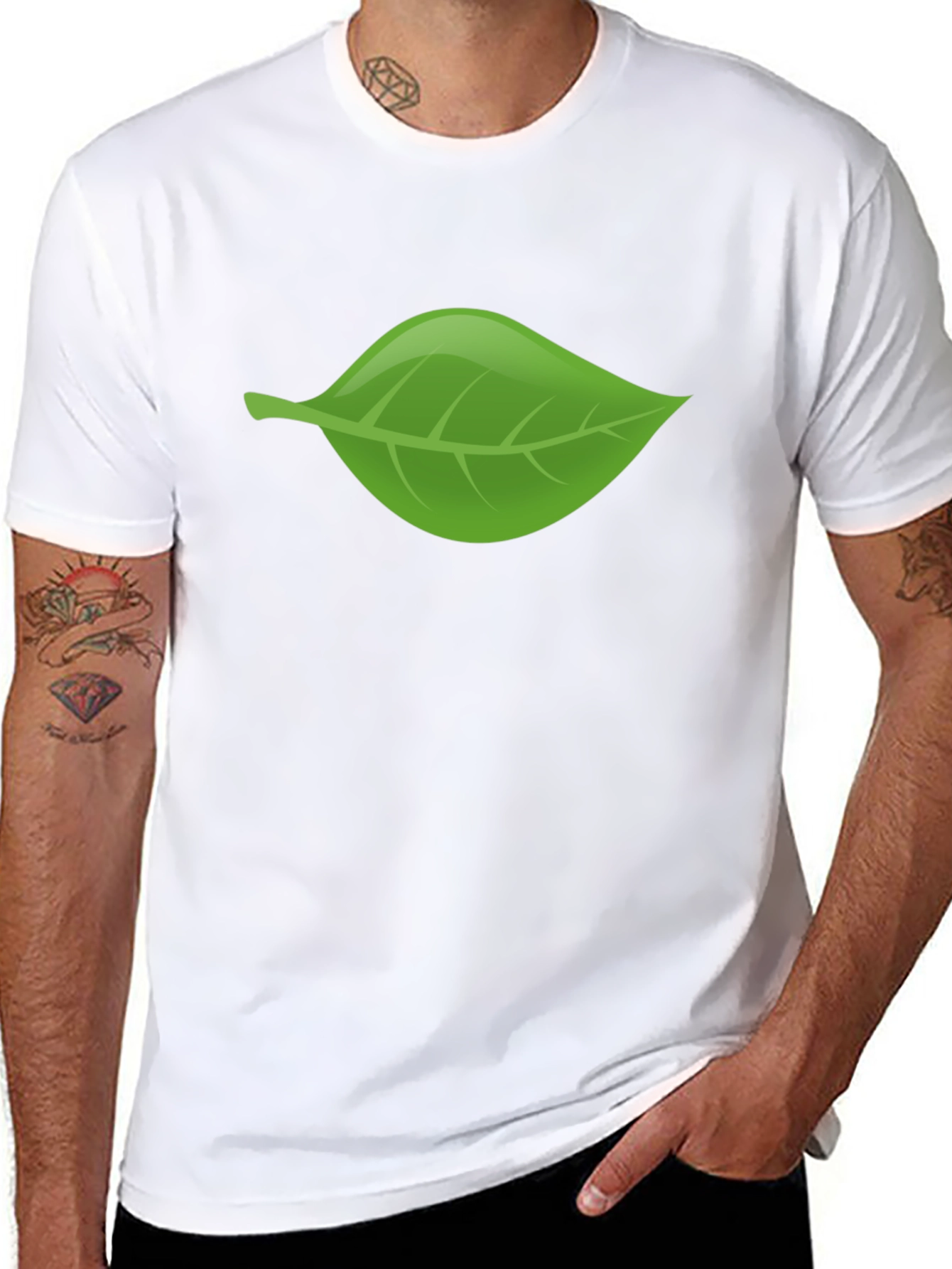 Leaf Graphic Black T-Shirt