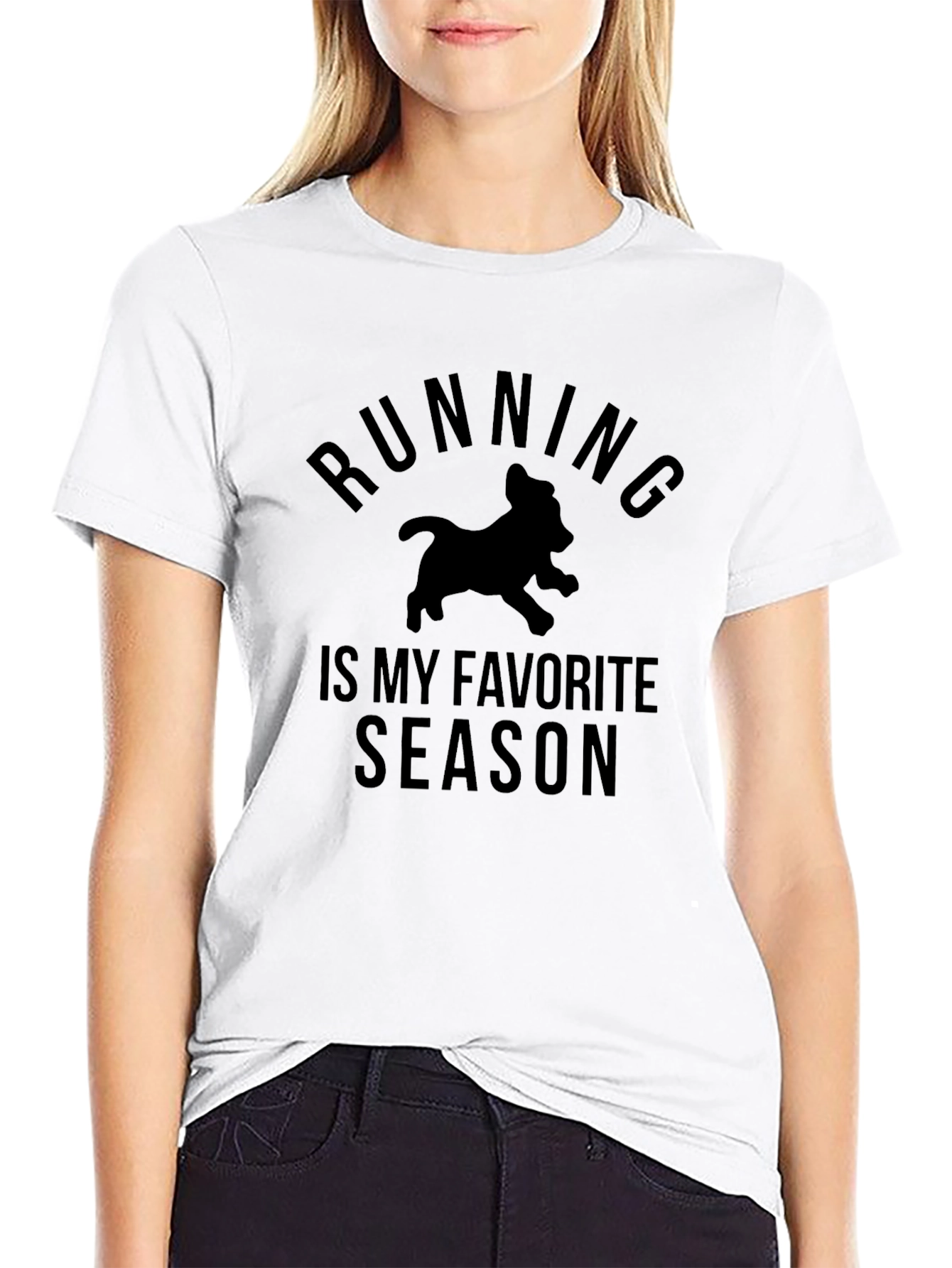 Running Is My Favorite Season Black Graphic Tee
