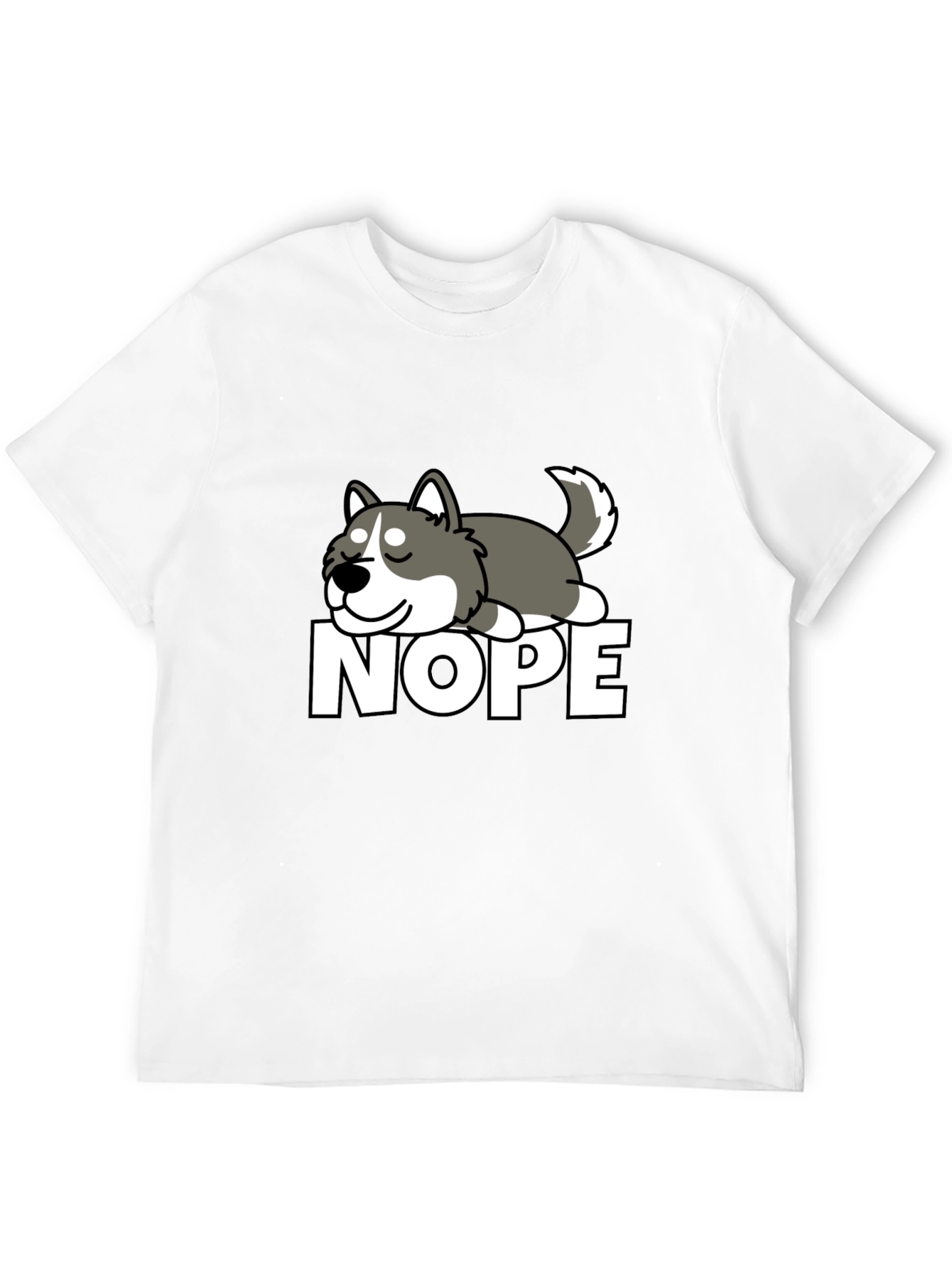 Nope Husky Tee - Funny Lazy Dog Graphic T-Shirt