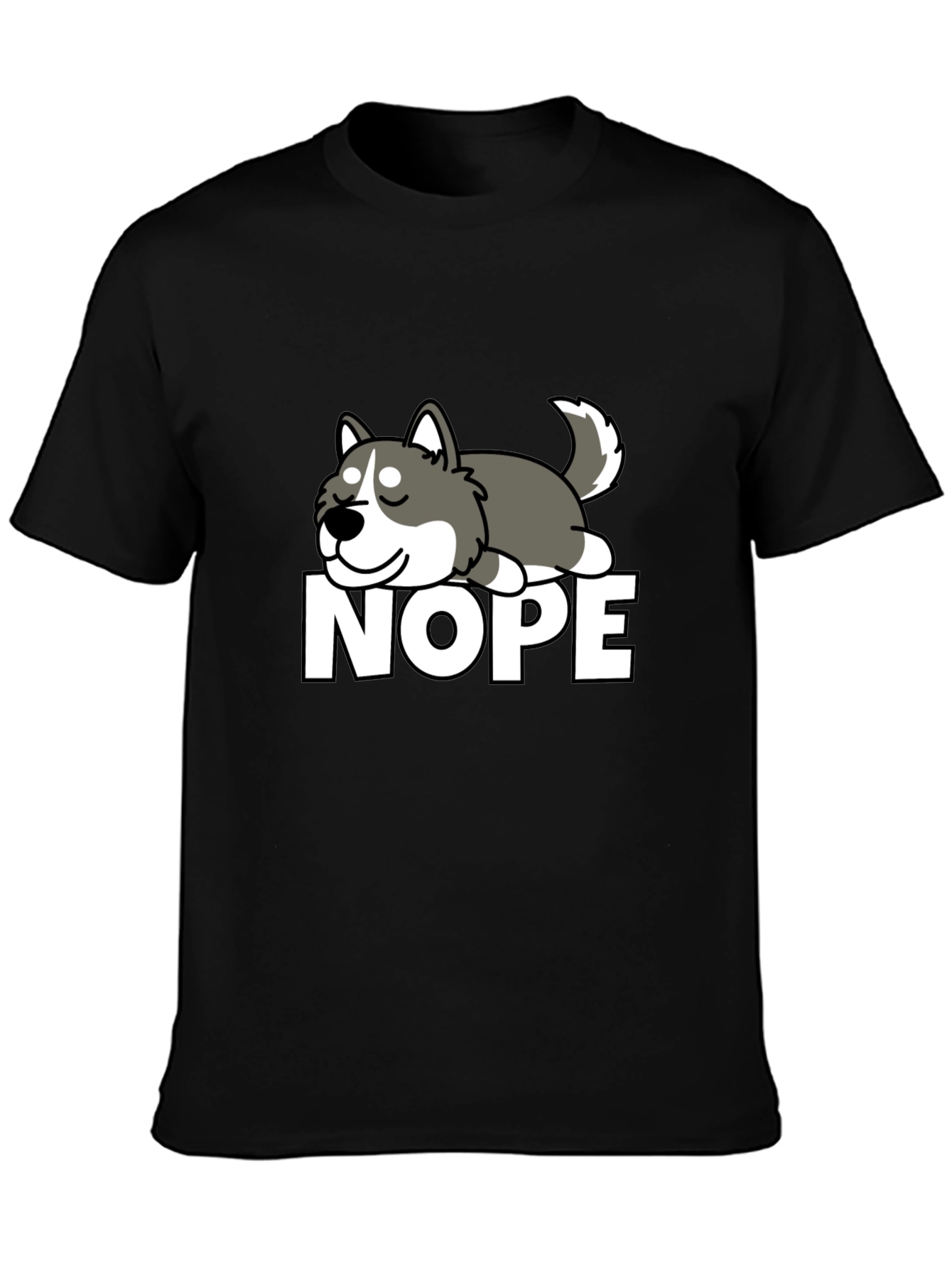 Nope Husky Tee - Funny Lazy Dog Graphic T-Shirt