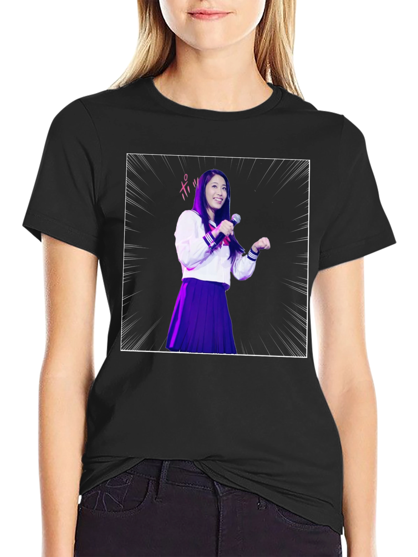 Anime Girl Graphic T-Shirt - Unique Manga Design