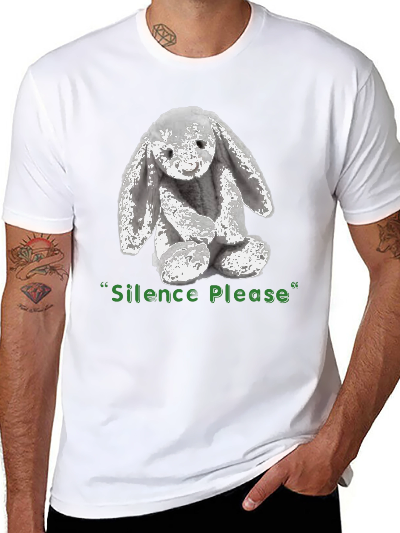 Silence Please Bunny Graphic Tee - Soft & Stylish