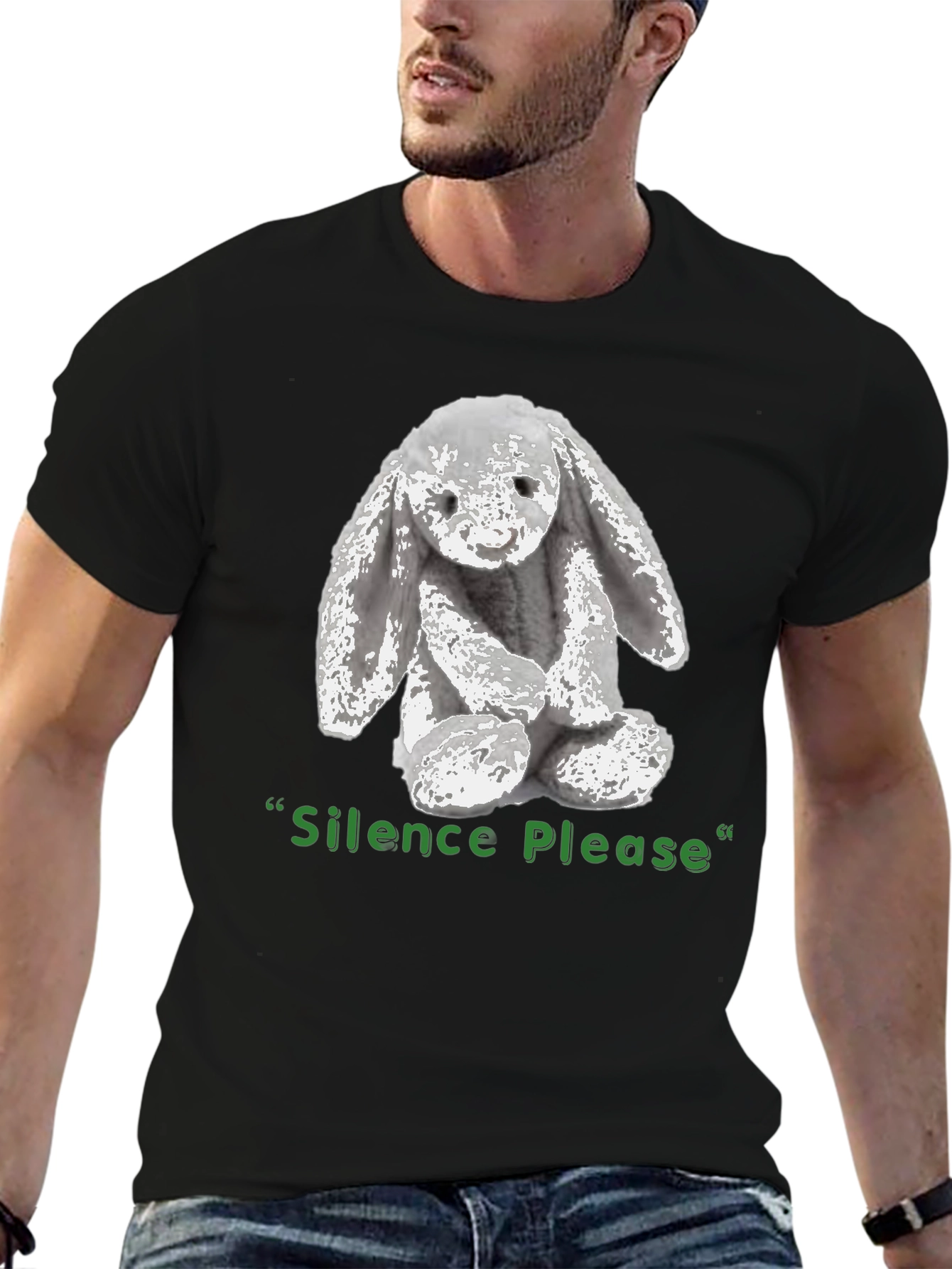Silence Please Bunny Graphic Tee - Soft & Stylish