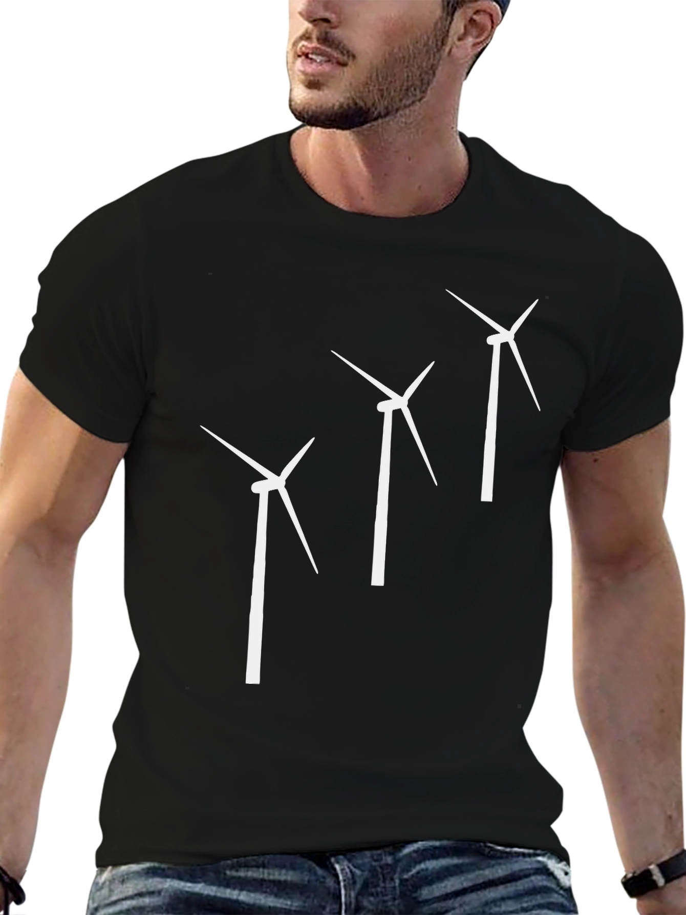 Wind Turbine Graphic Tee - Sustainable Style