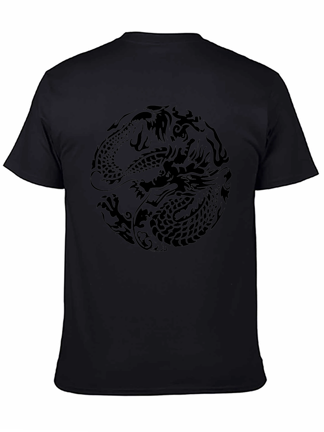 Yin Yang Dragon Graphic T-Shirt - Dark Aesthetic