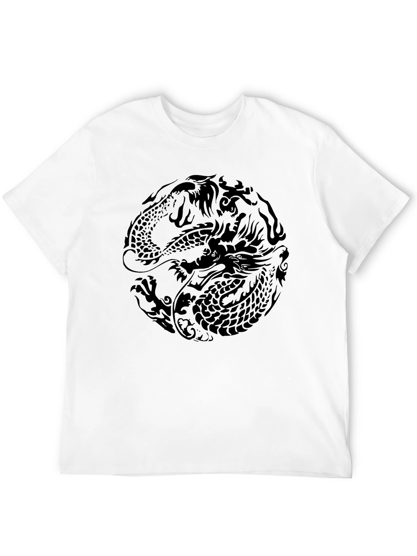 Yin Yang Dragon Graphic T-Shirt - Dark Aesthetic