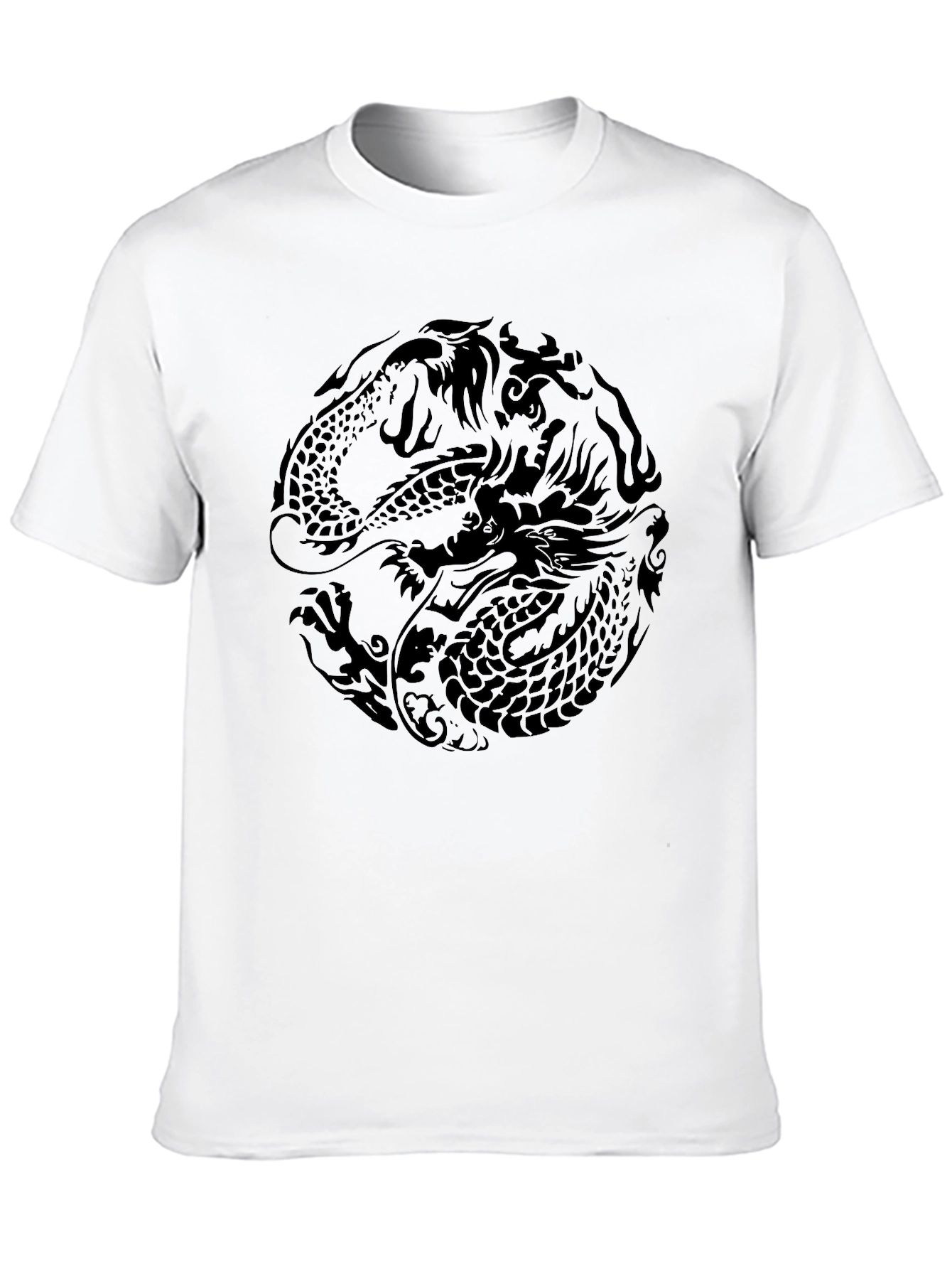 Yin Yang Dragon Graphic T-Shirt - Dark Aesthetic