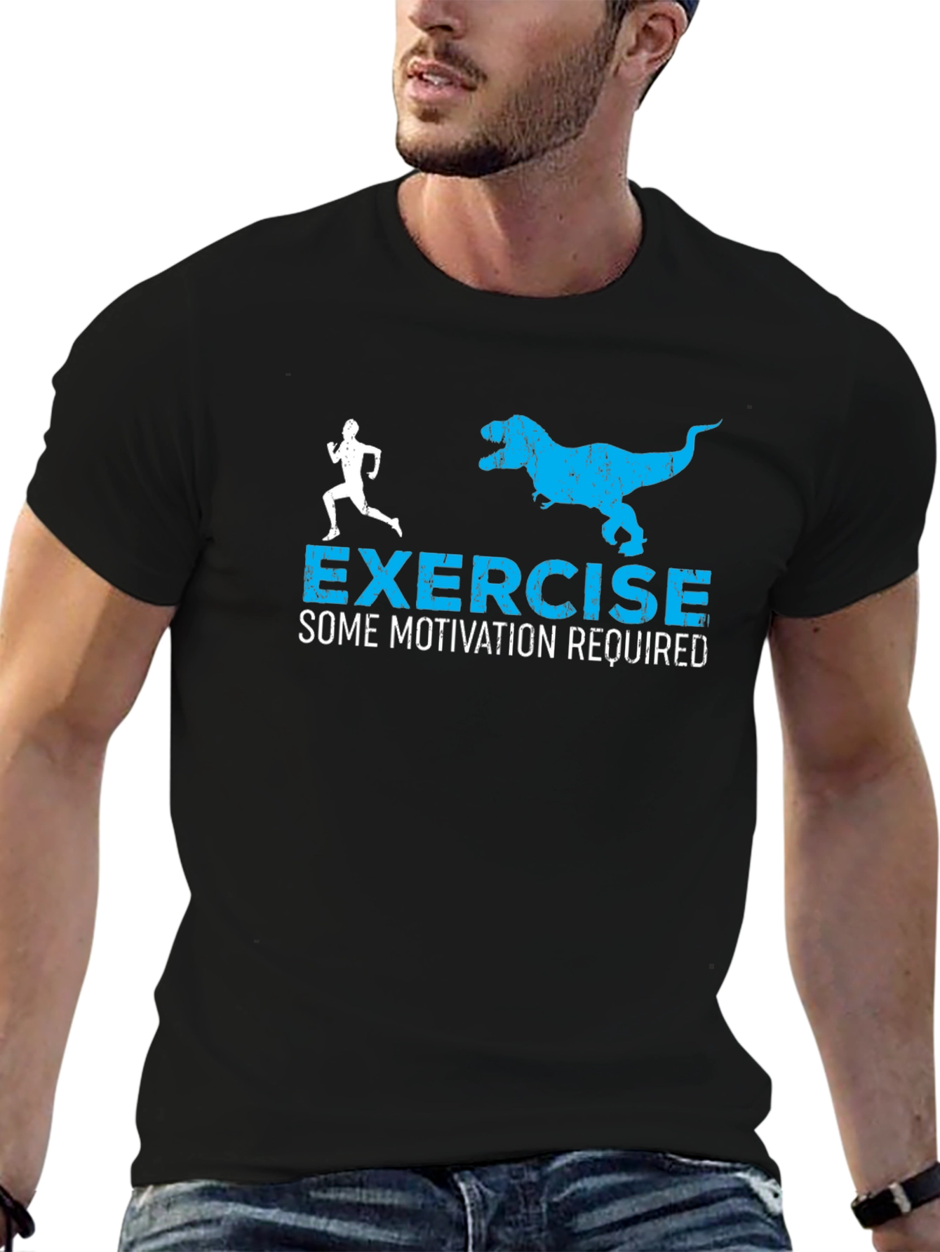 Exercise Motivation T-Shirt: Run From The Dinosaur