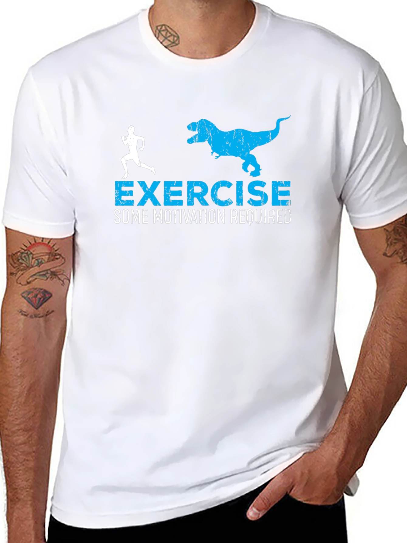Exercise Motivation T-Shirt: Run From The Dinosaur