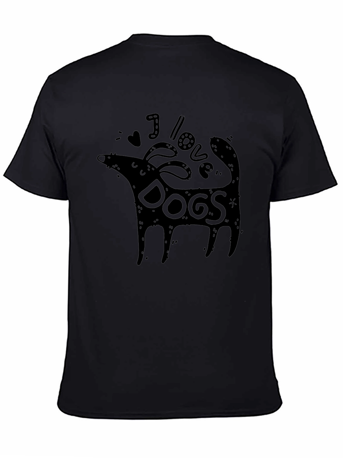 I Love Dogs Graphic Tee - Black Unisex T-Shirt
