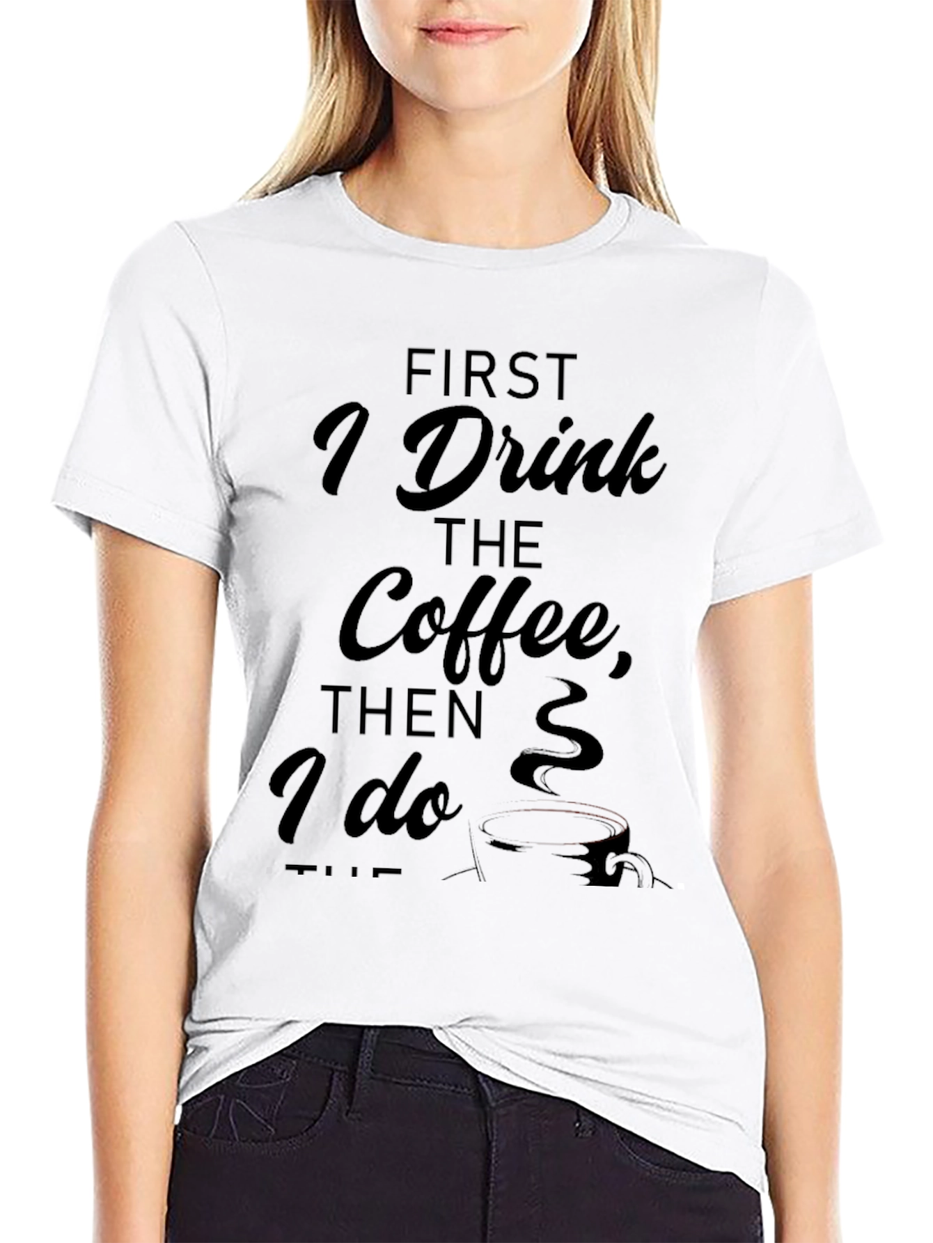 Coffee First T-Shirt - Soft Cotton Blend