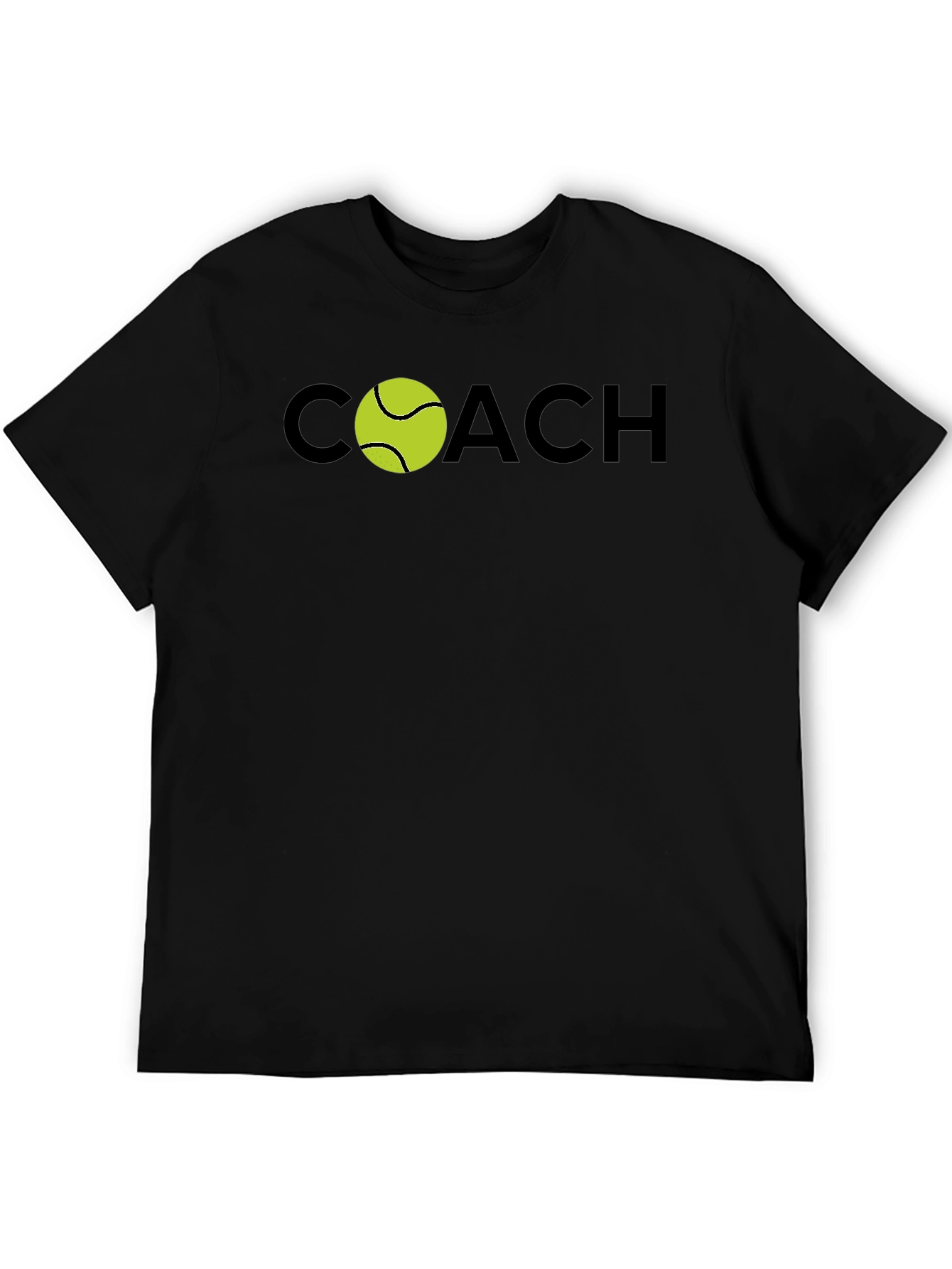 Tennis Coach T-Shirt - Black Stylish Design
