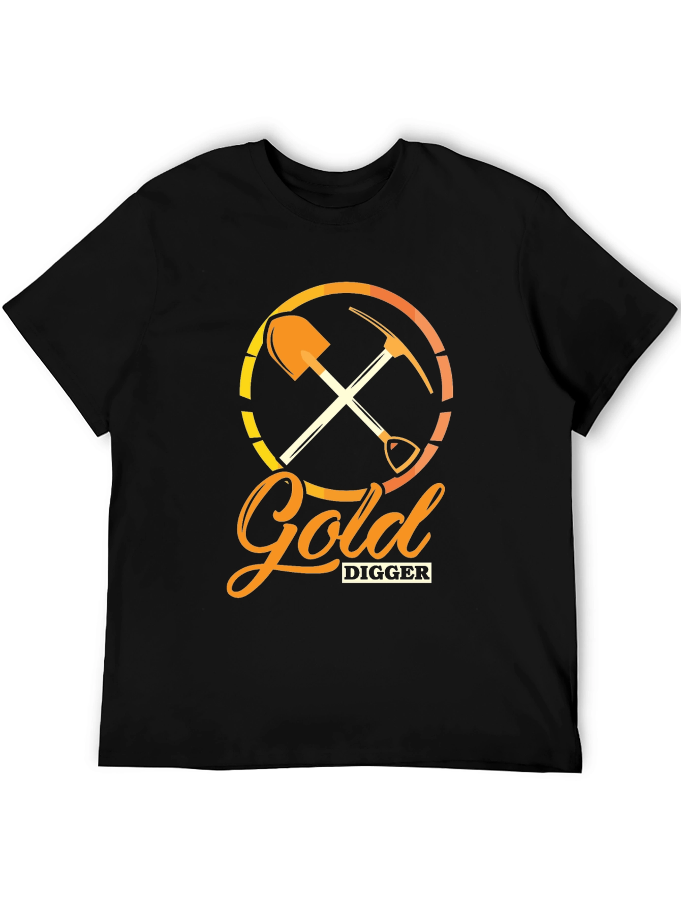 Gold Digger Graphic Tee - Black Cotton Crew Neck