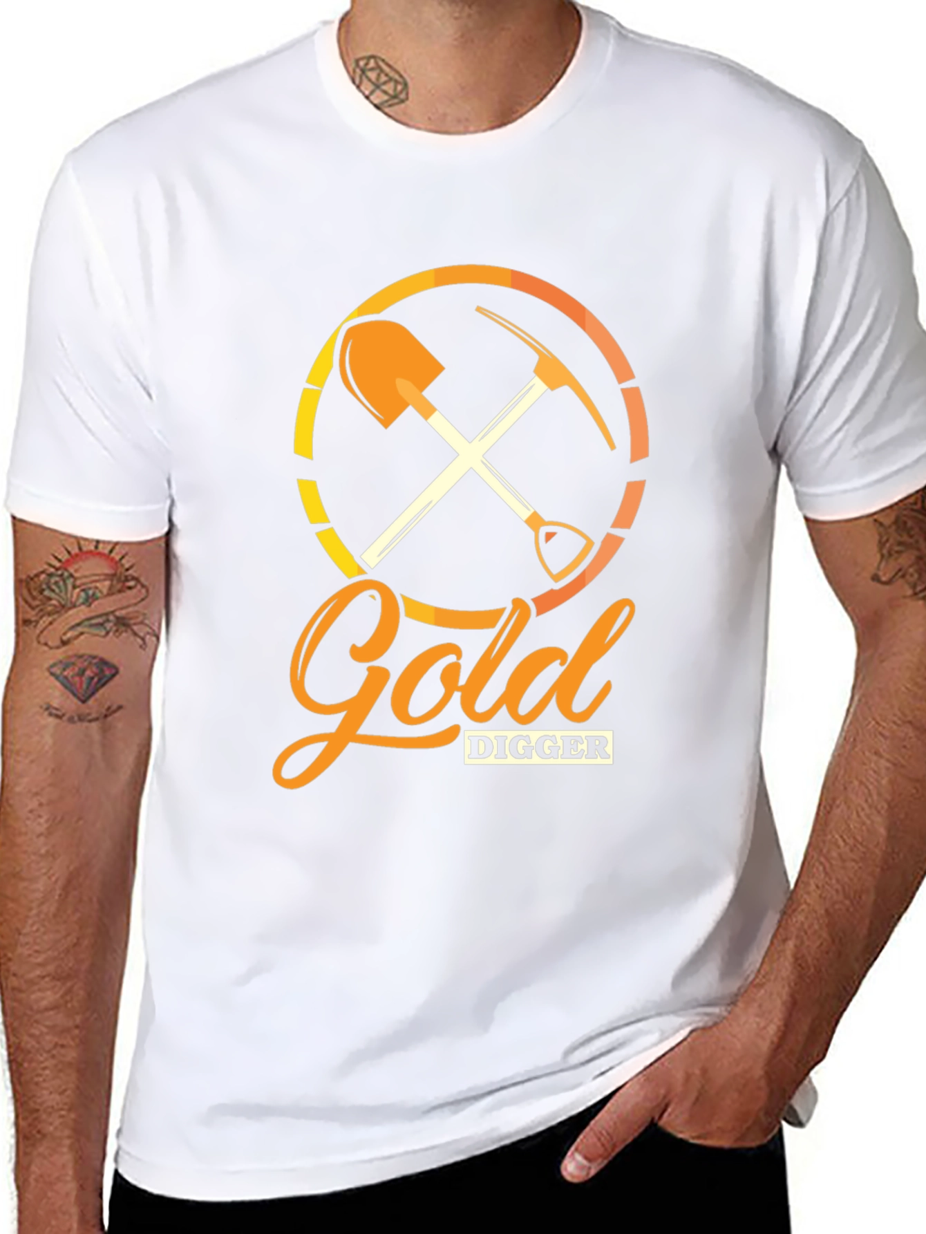 Gold Digger Graphic Tee - Black Cotton Crew Neck