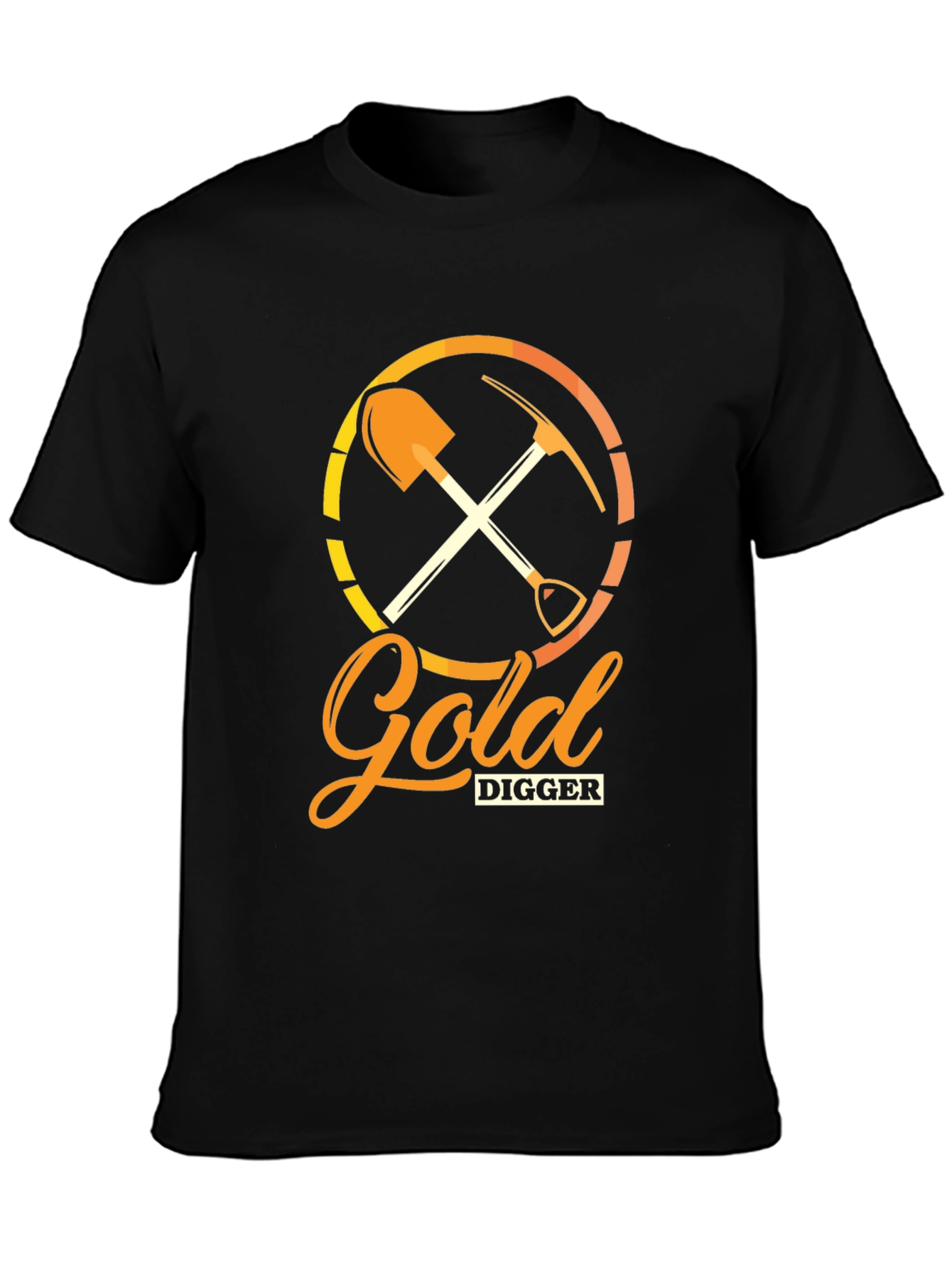 Gold Digger Graphic Tee - Black Cotton Crew Neck