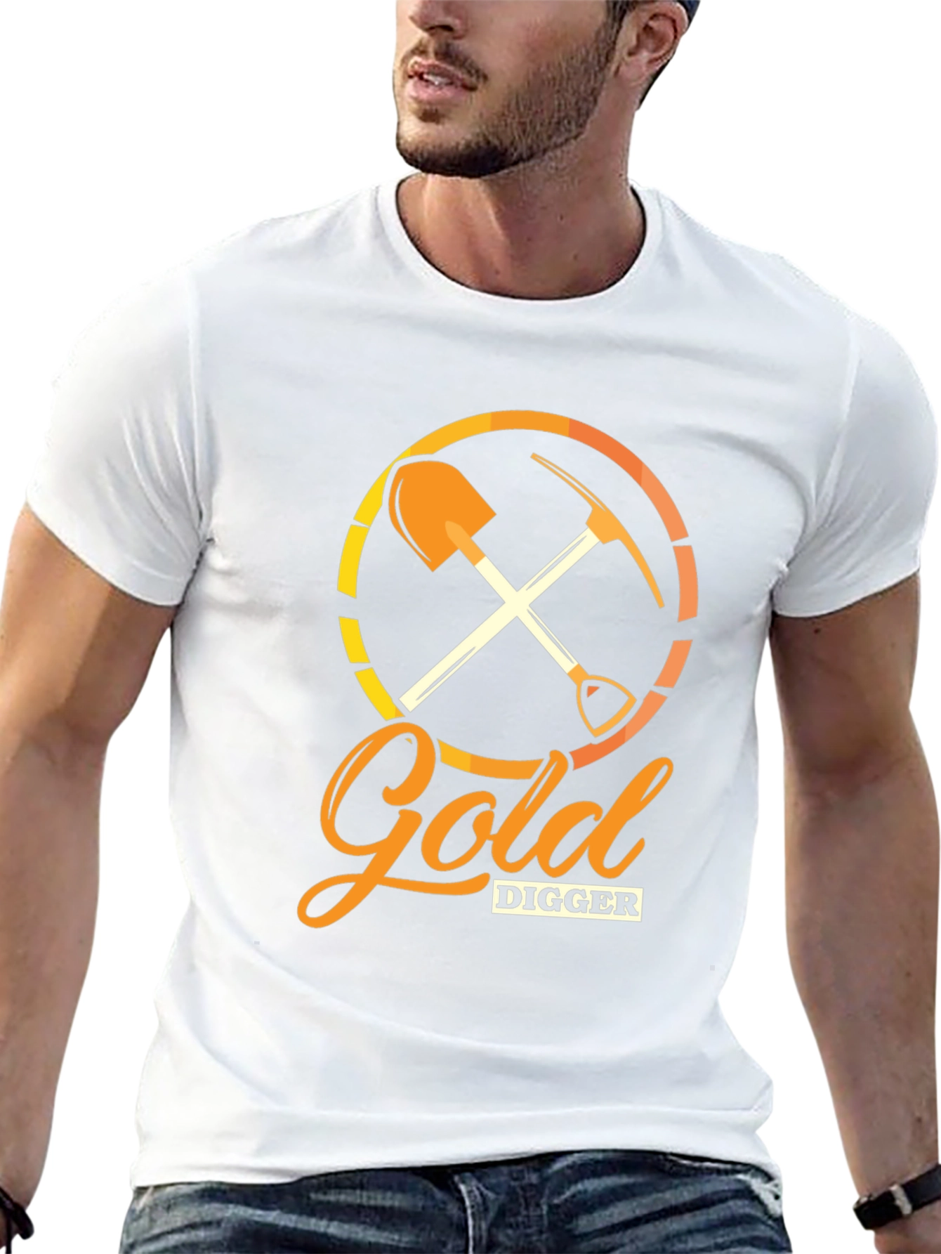 Gold Digger Graphic Tee - Black Cotton Crew Neck