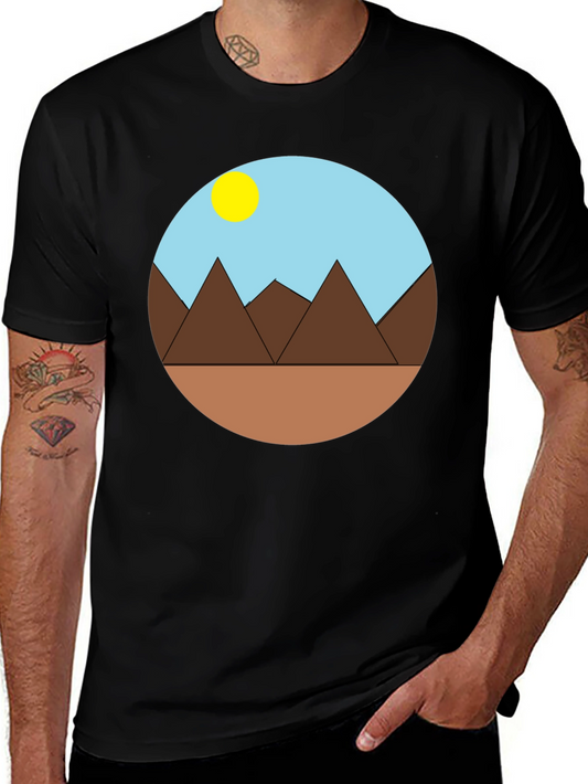 Geometric Mountain Scene T-Shirt