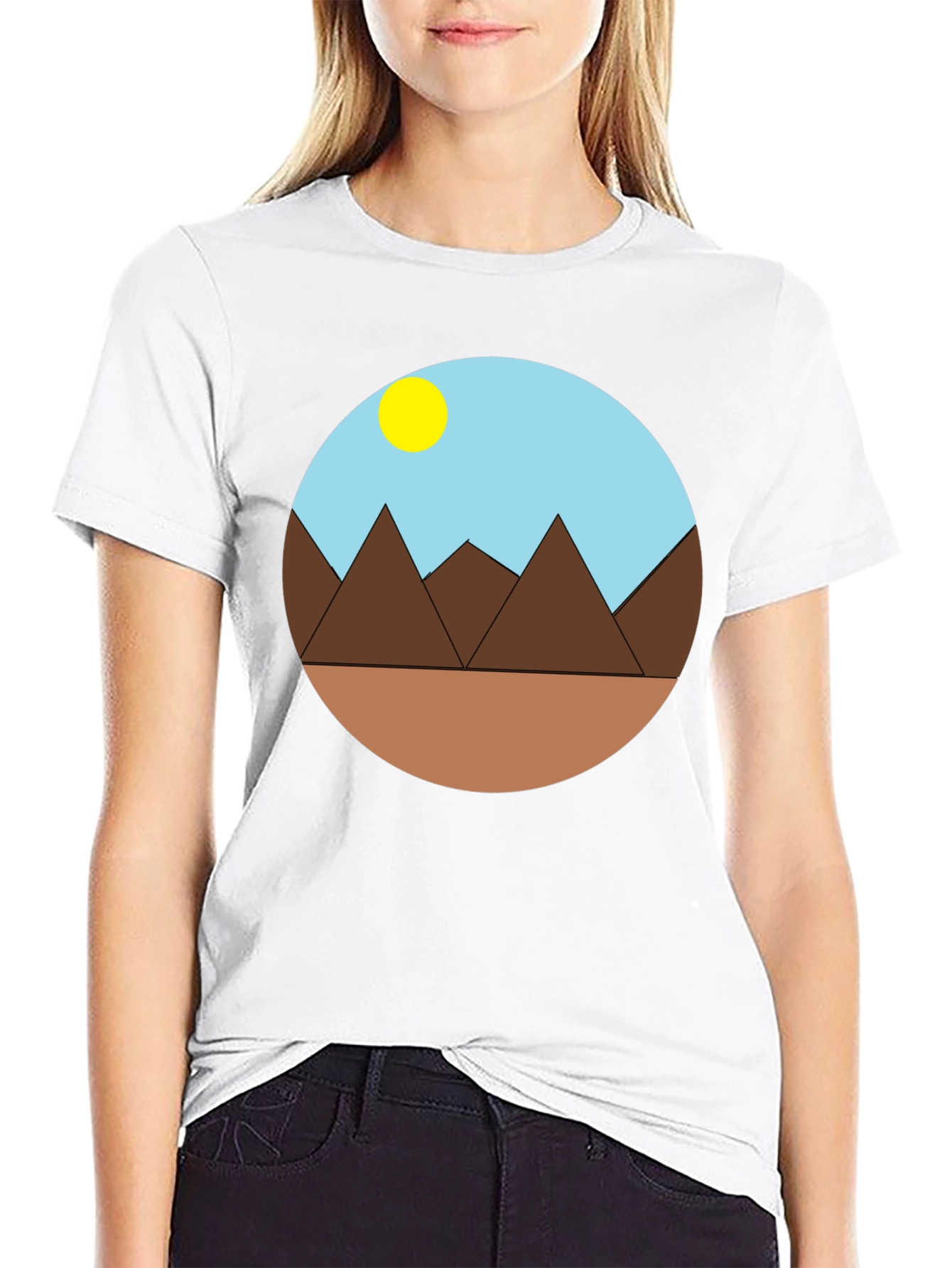 Geometric Mountain Scene T-Shirt