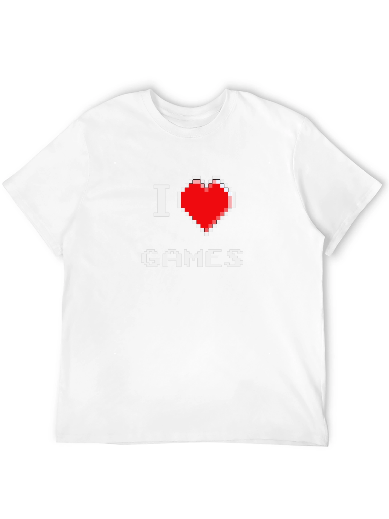 I Love Games Pixel Art Black T-Shirt