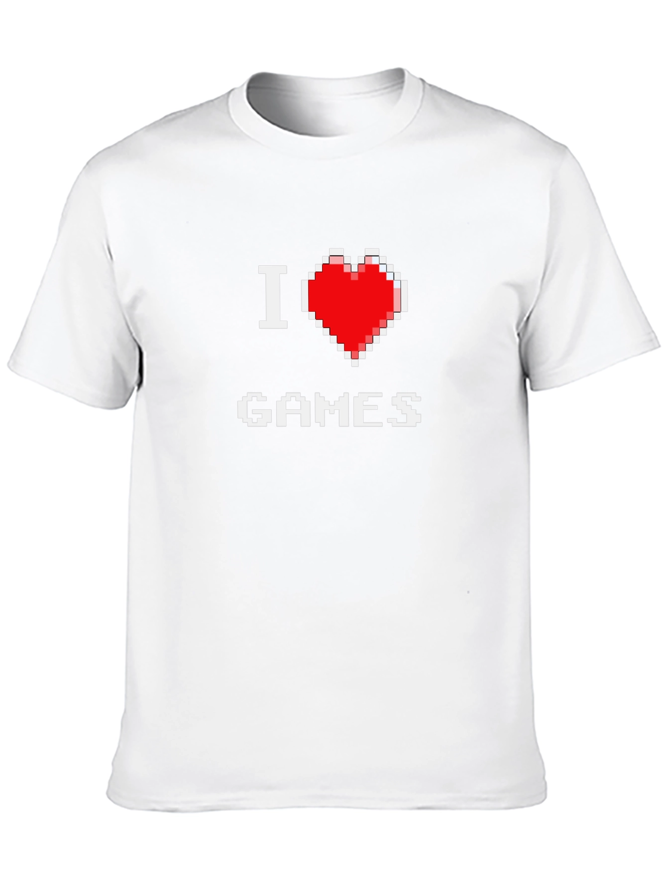 I Love Games Pixel Art Black T-Shirt