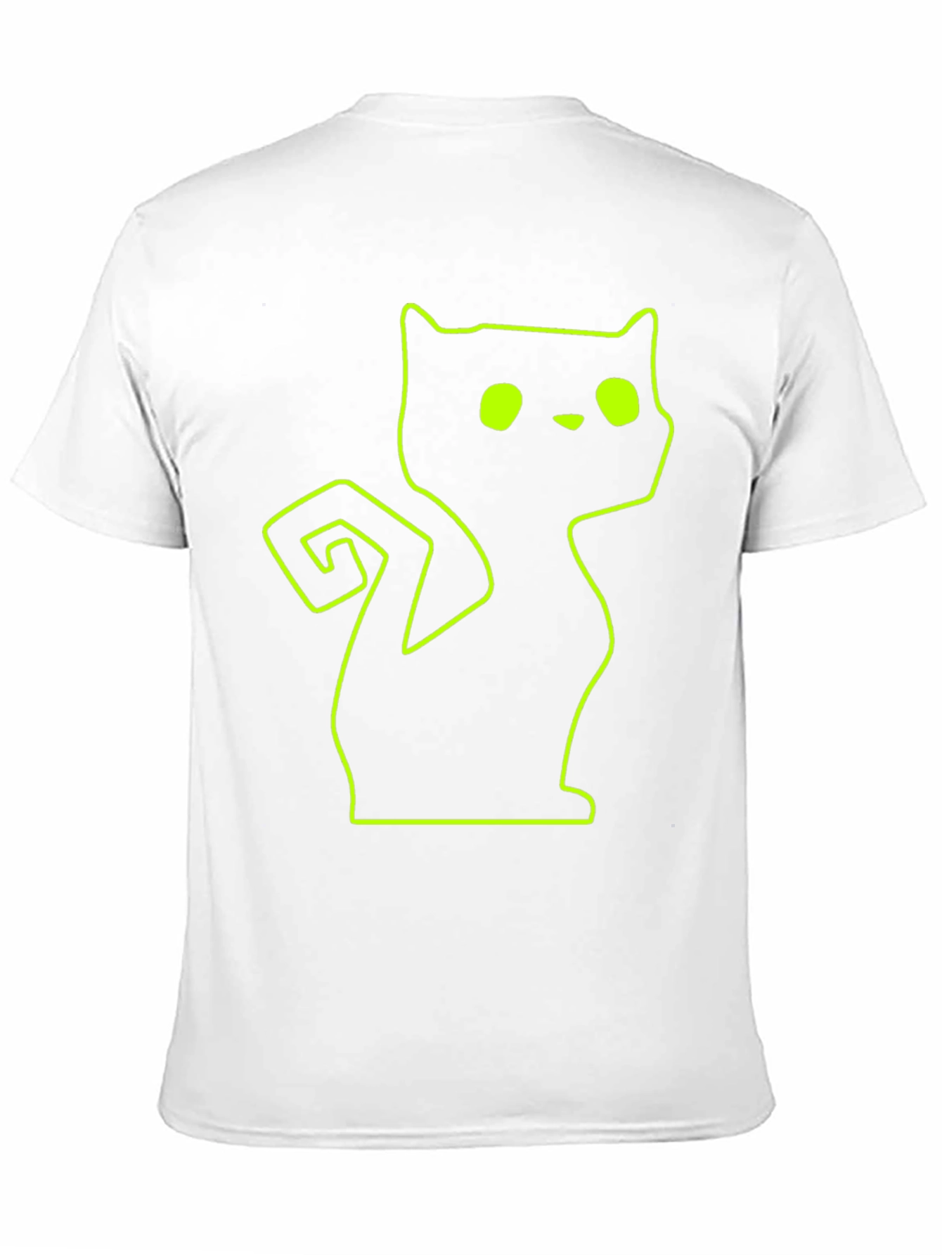 Neon Cat Outline Black T-Shirt