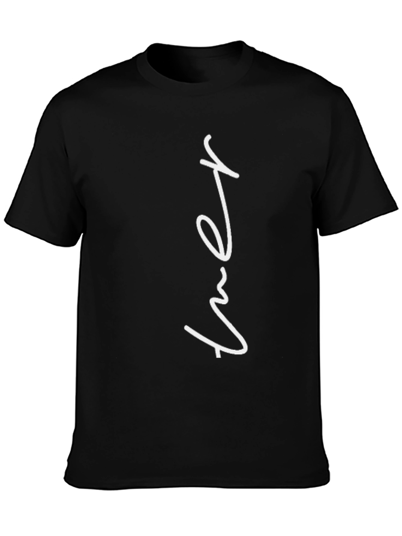 Mens Black T-Shirt with White Tuer Graphic