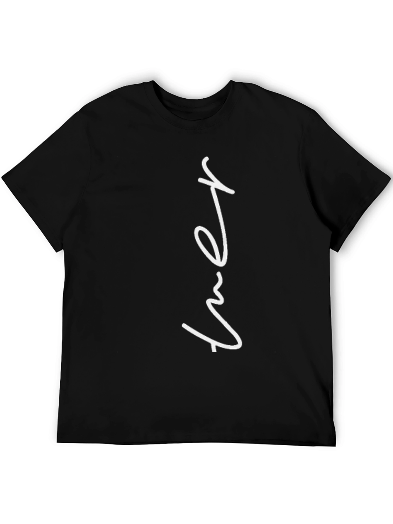 Mens Black T-Shirt with White Tuer Graphic